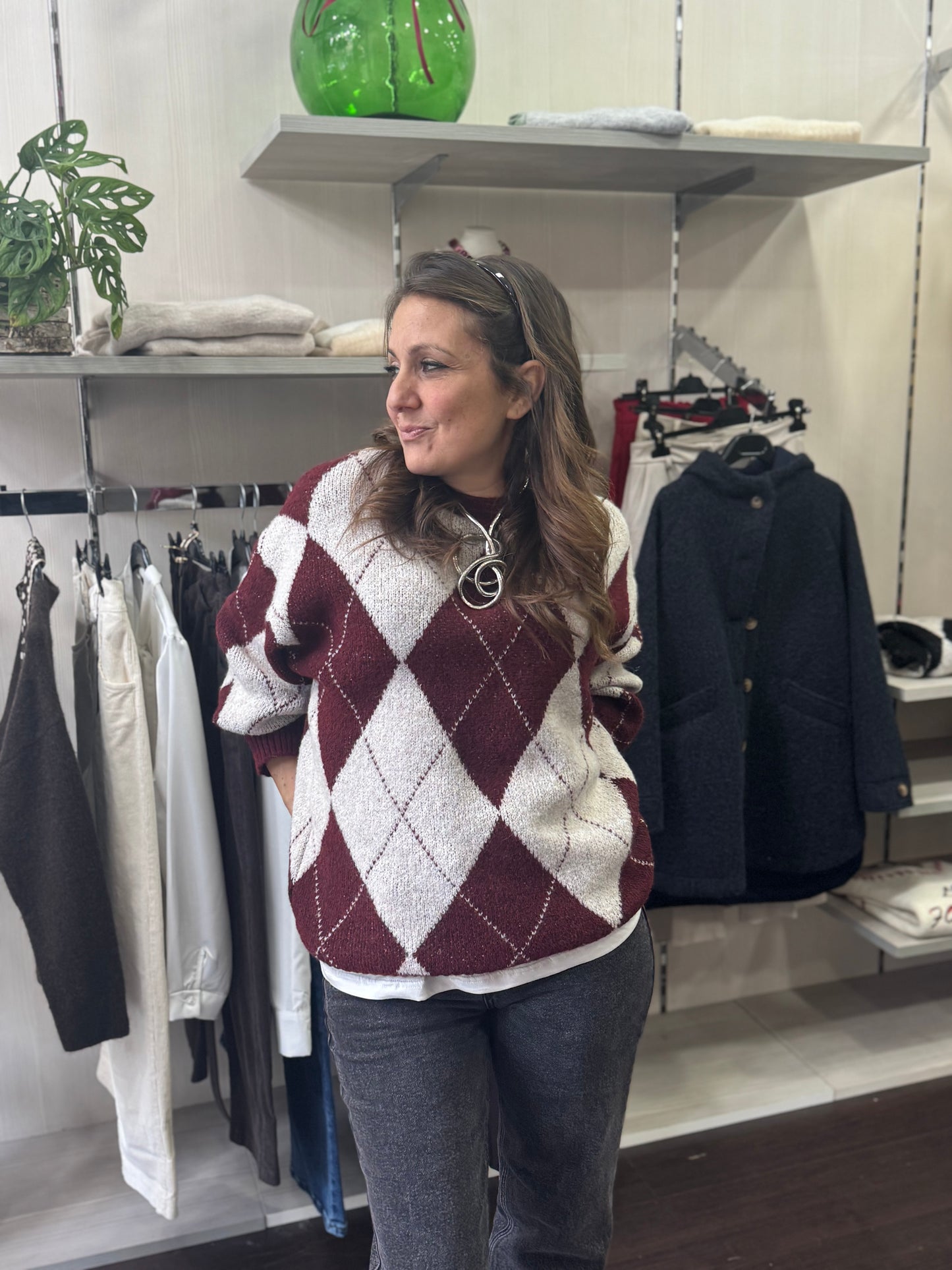 Maglioncino Rombi bordeaux