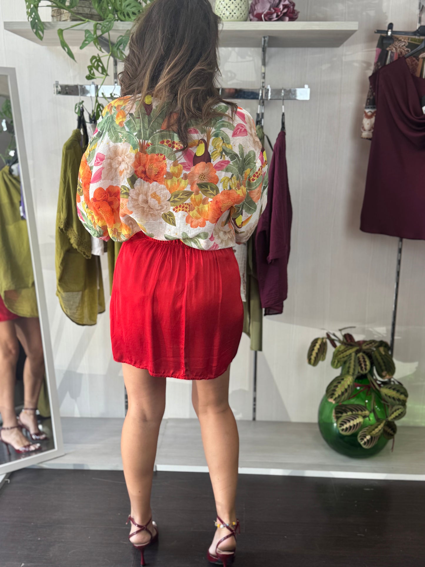 Camicia fantasia arancio