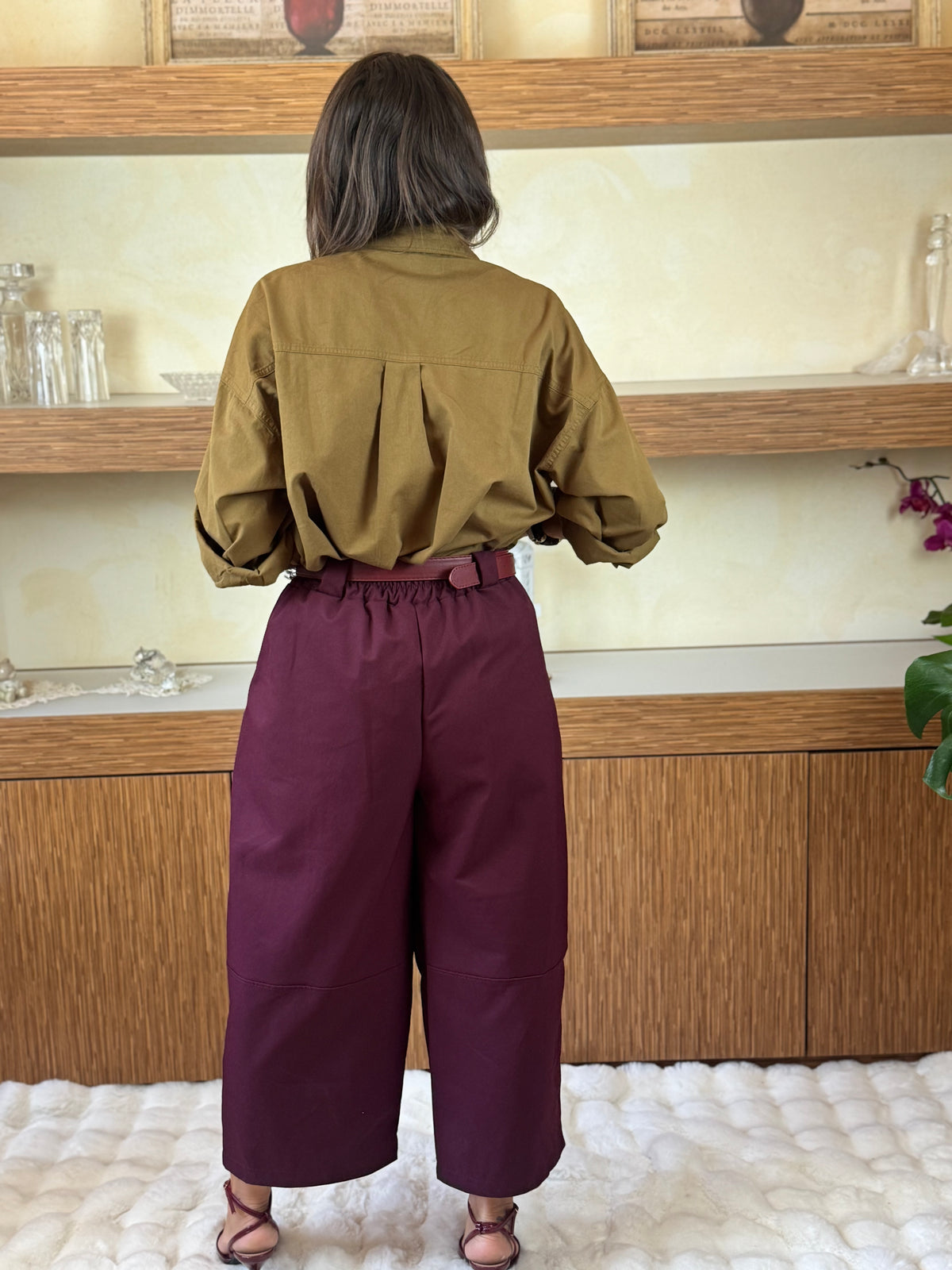 Pantalone bordeaux baloon