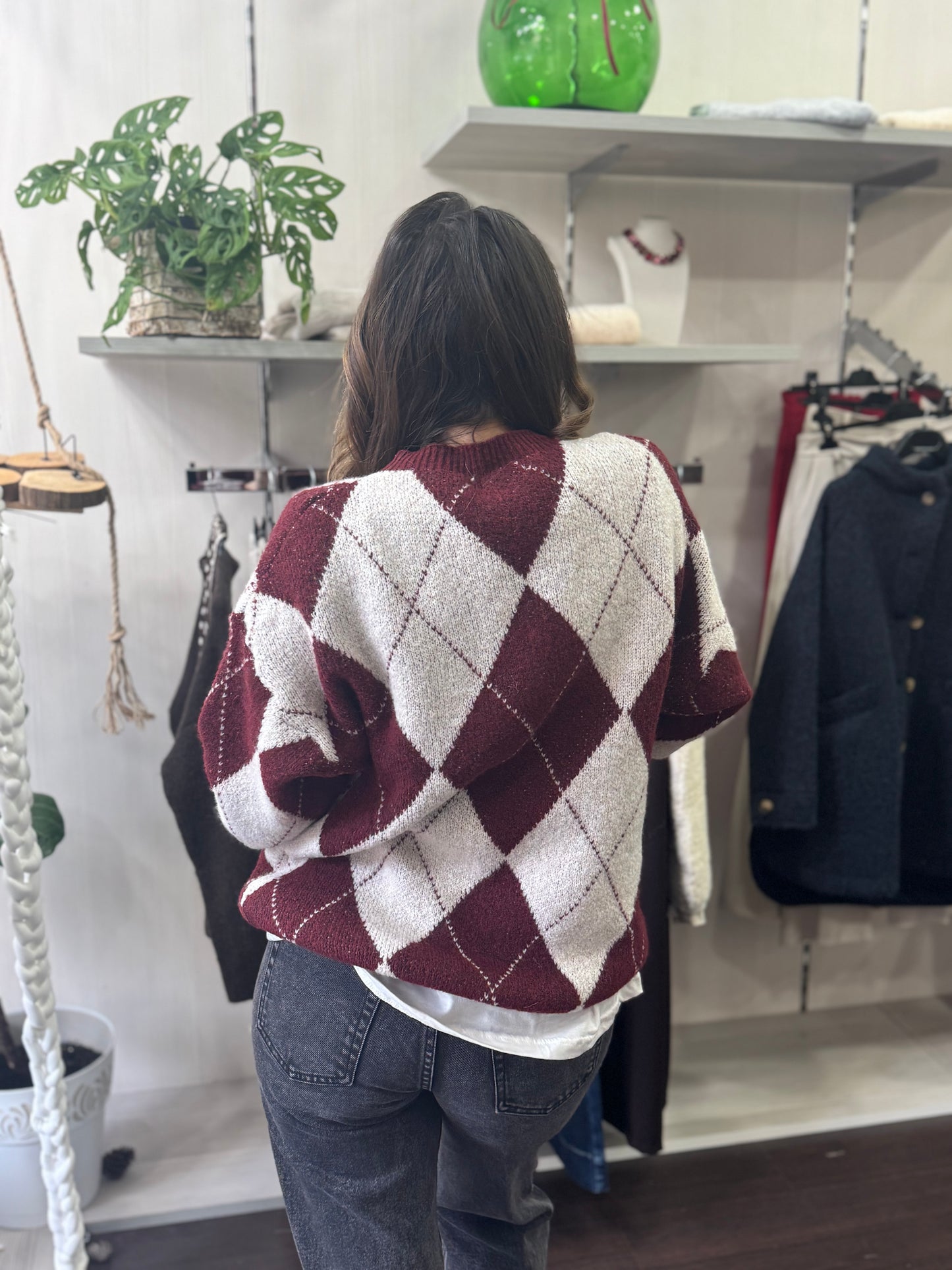 Maglioncino Rombi bordeaux