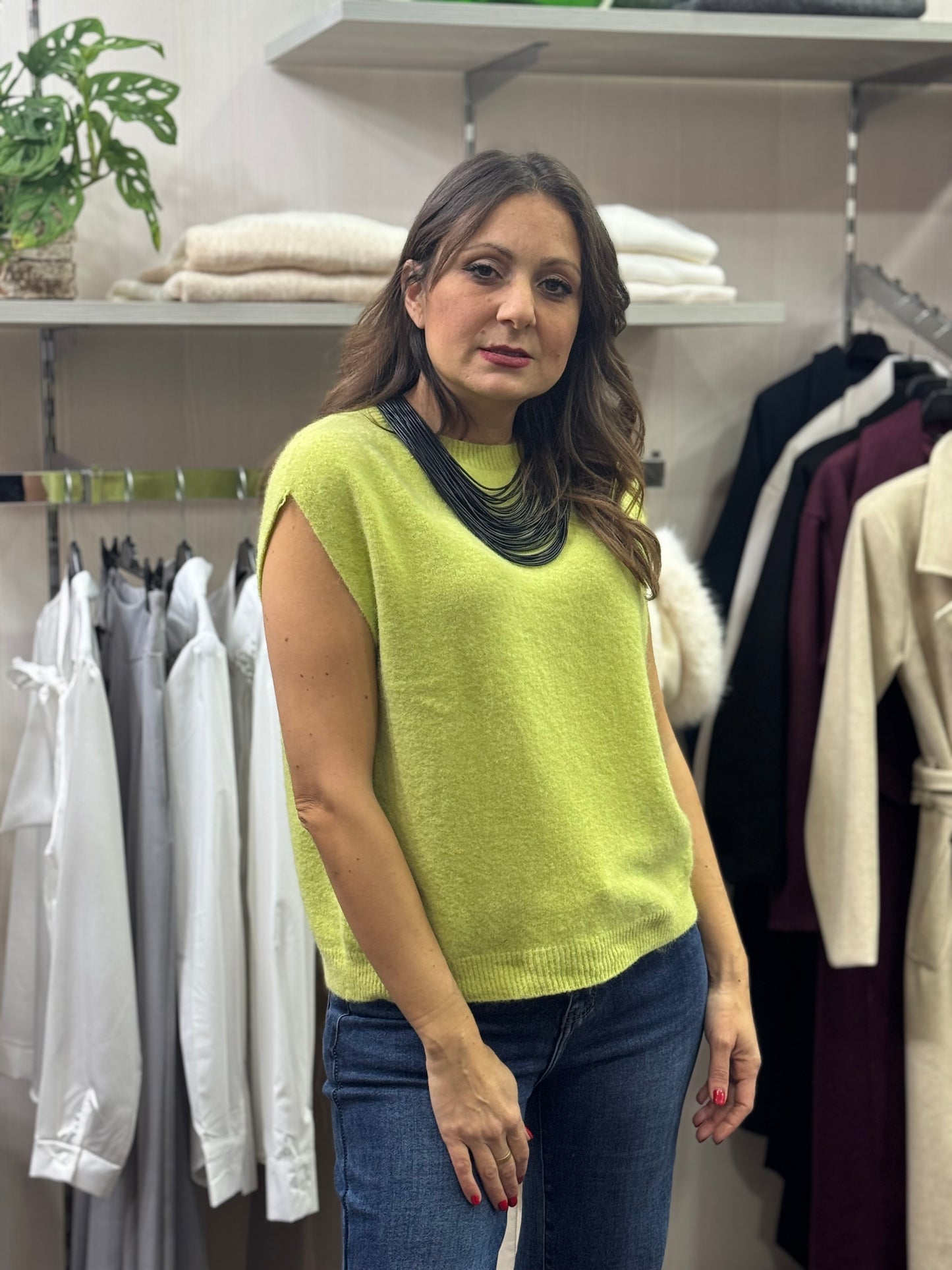 Maglioncino gilet lime