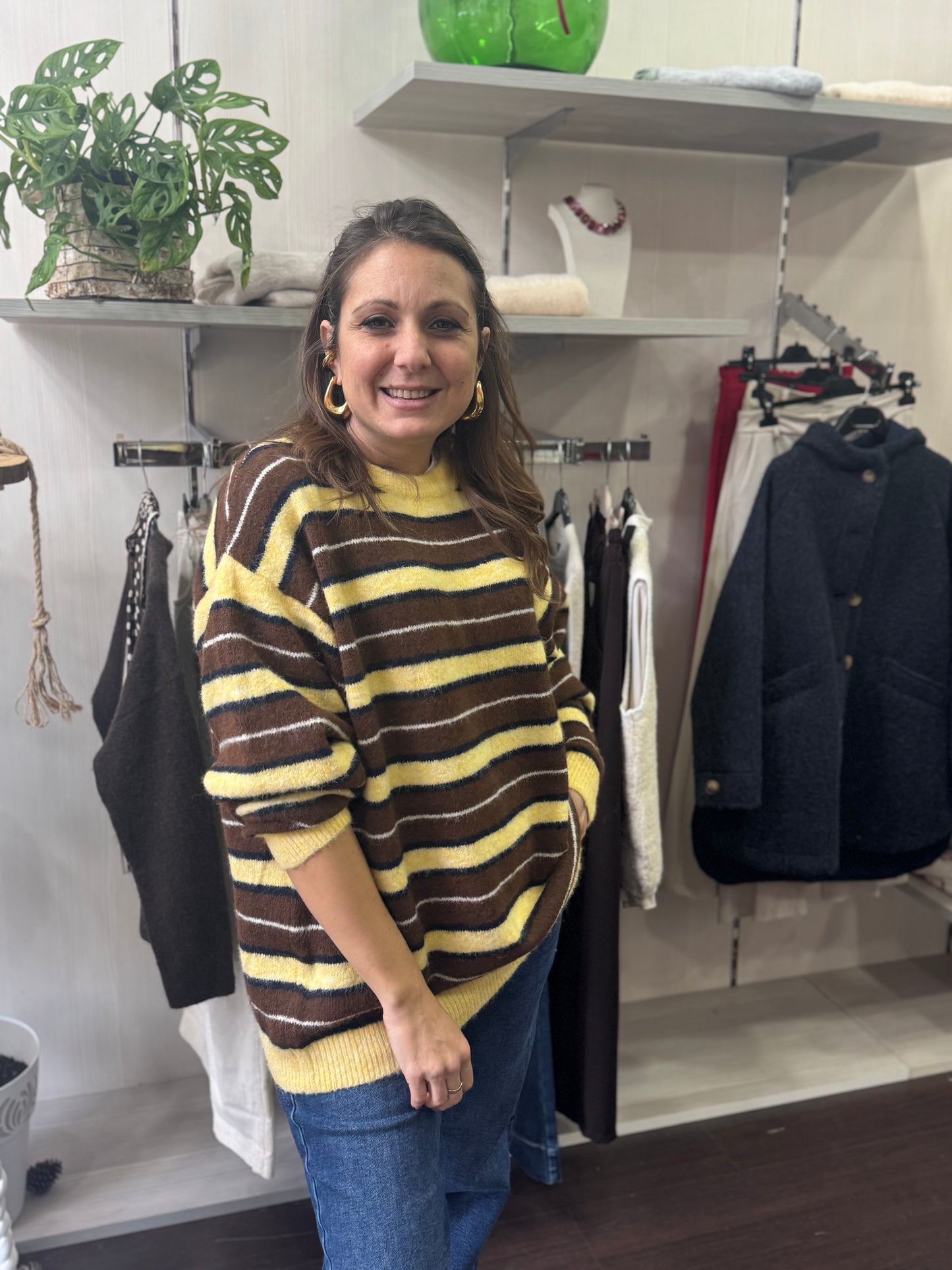 Maglioncino righe cioccolato