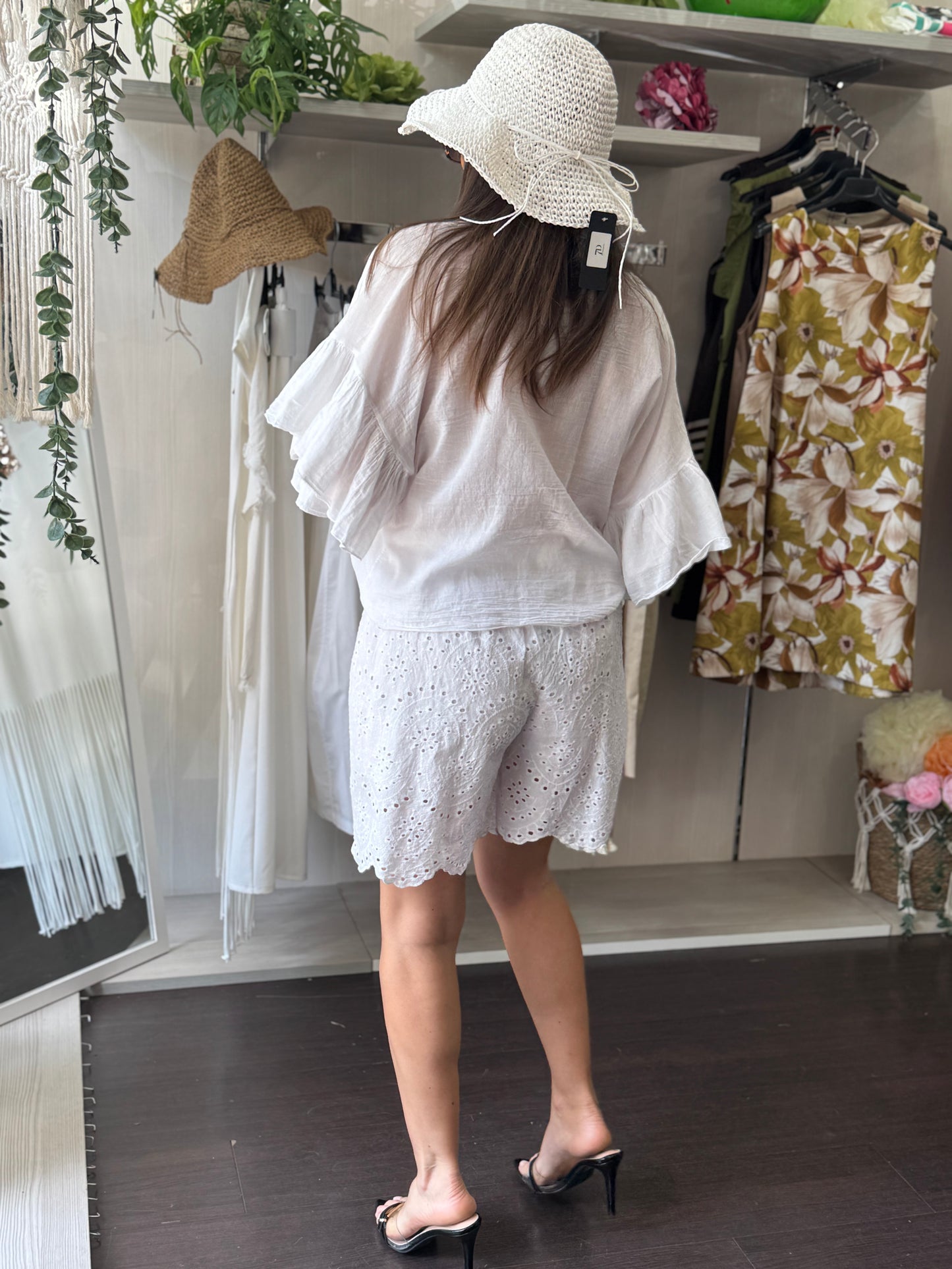 Bermuda pizzo bianco