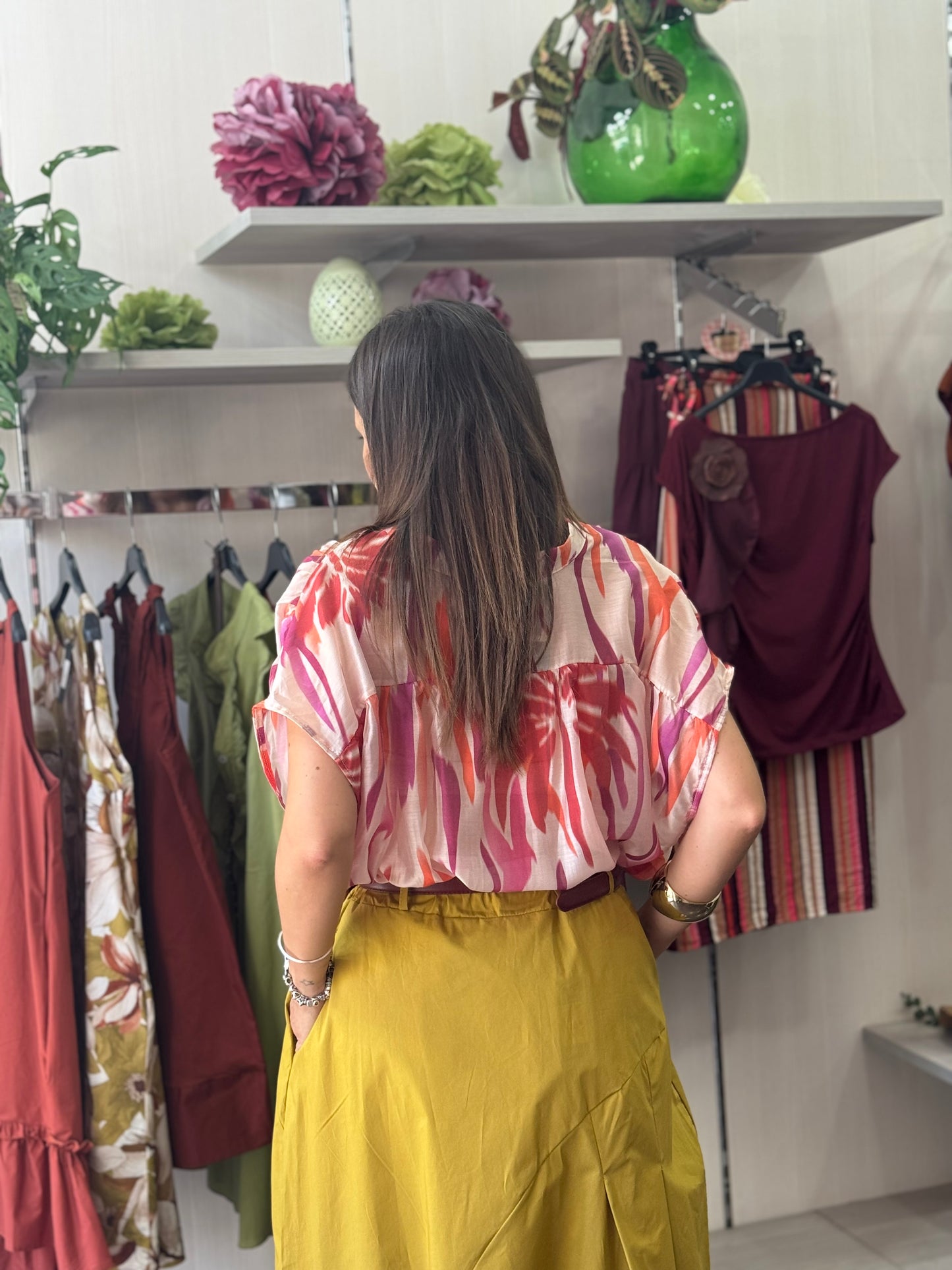 Camicia fantasia arancio