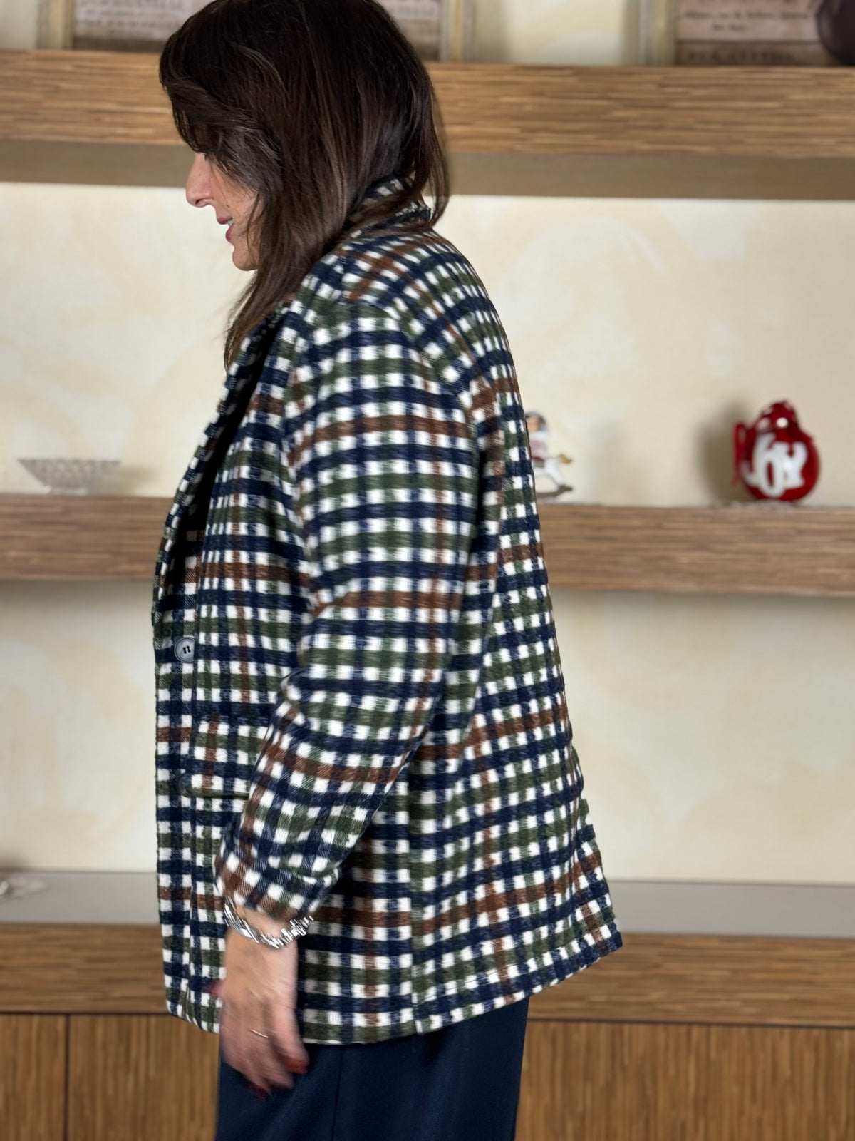Blazer check verde e blu