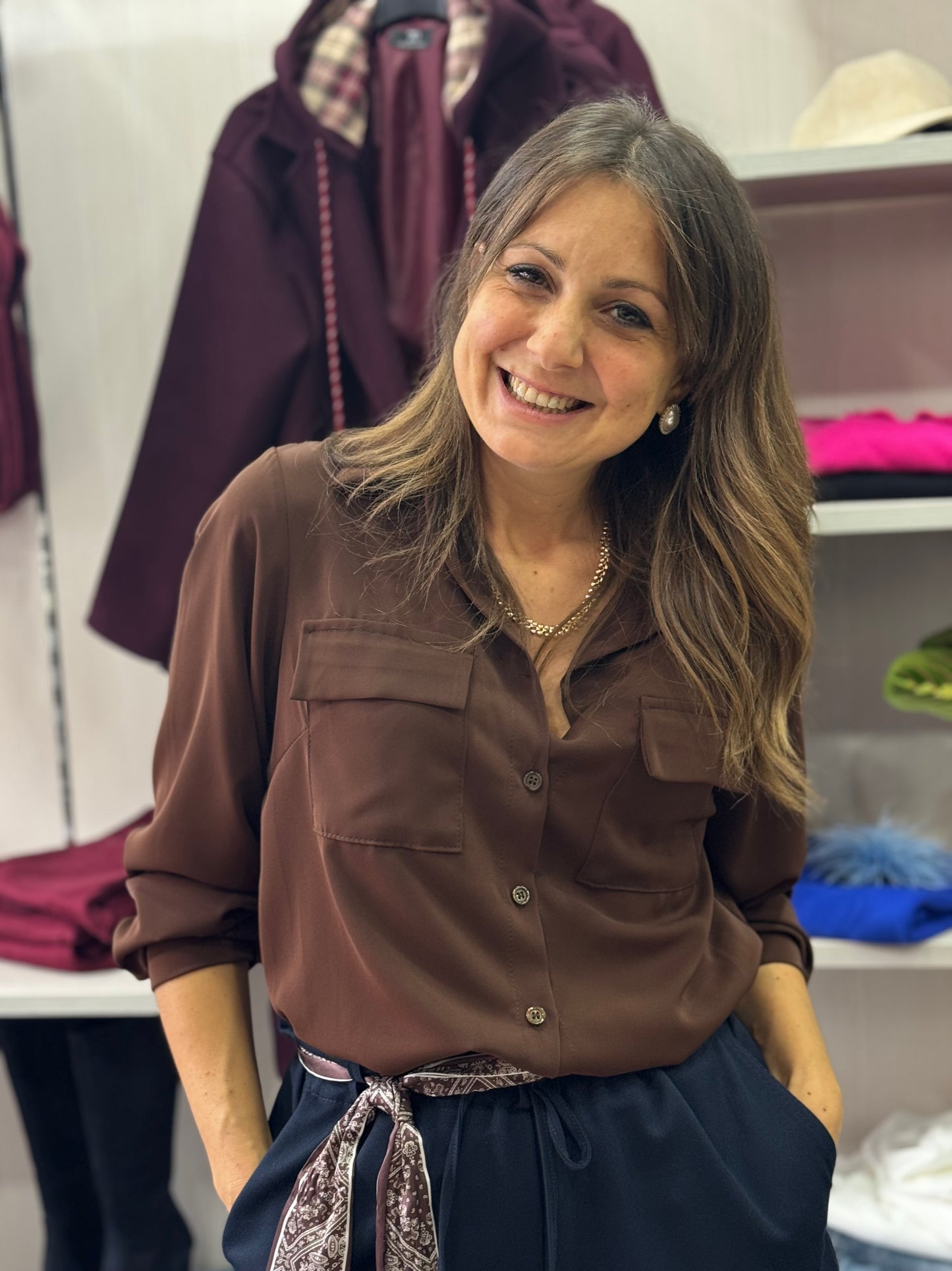 Camicia touch cioccolato