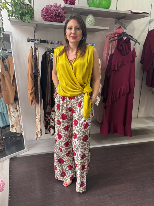 Pantalone fantasia rosso