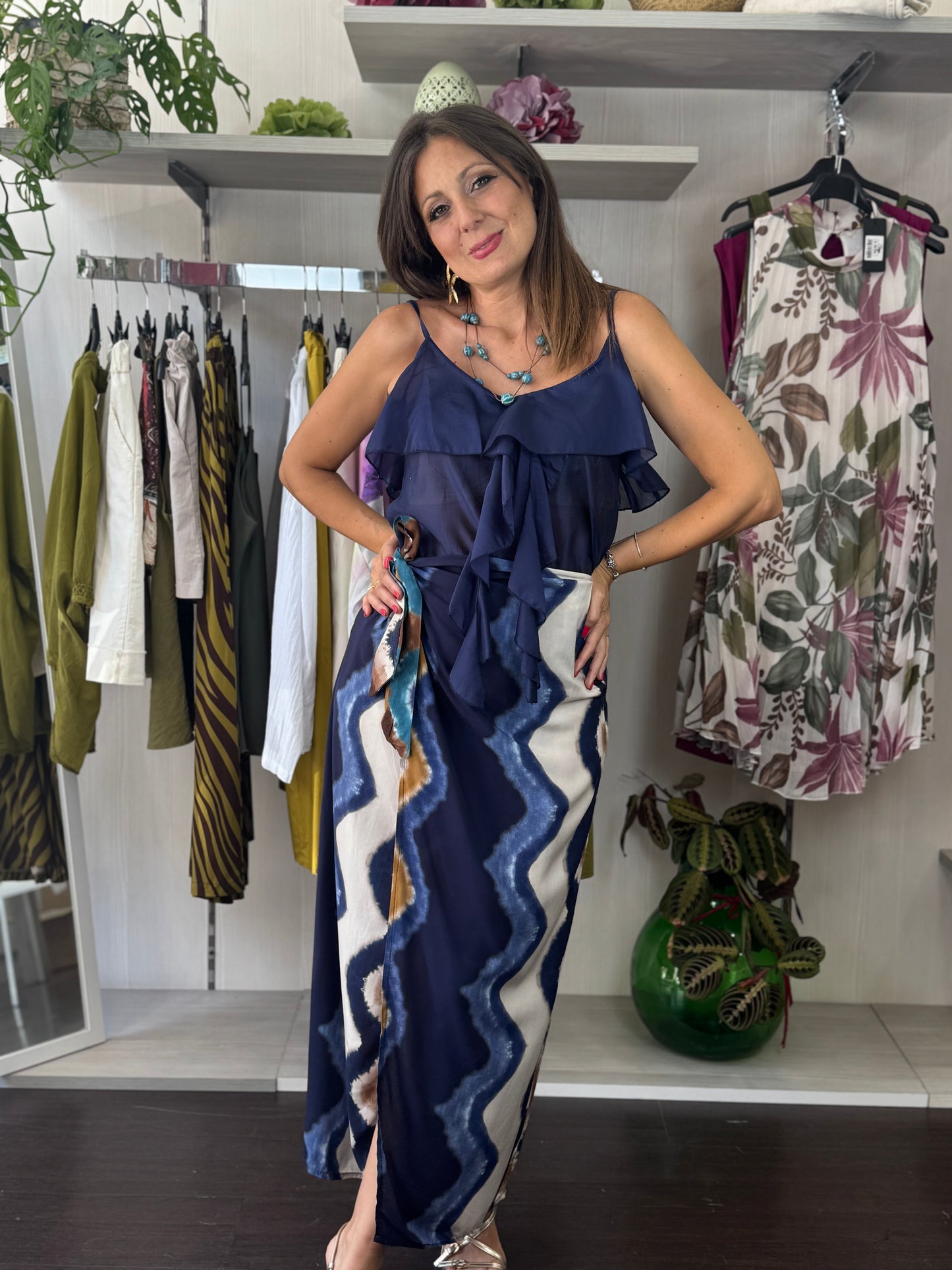 Top voilant blu