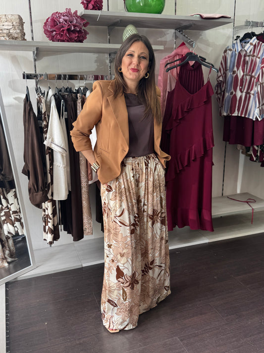 Pantalone fantasia cammello