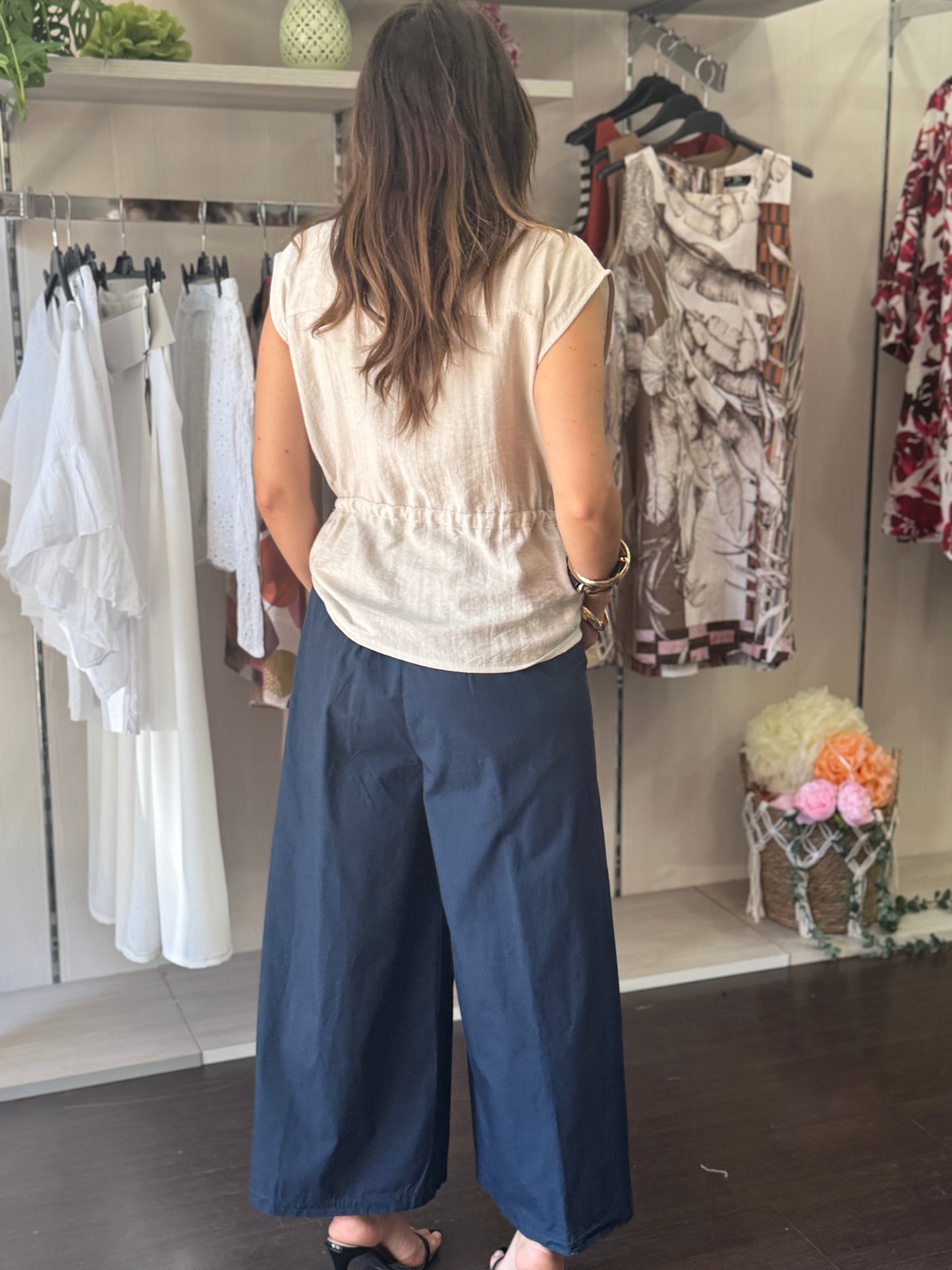 Pantalone cropped blu