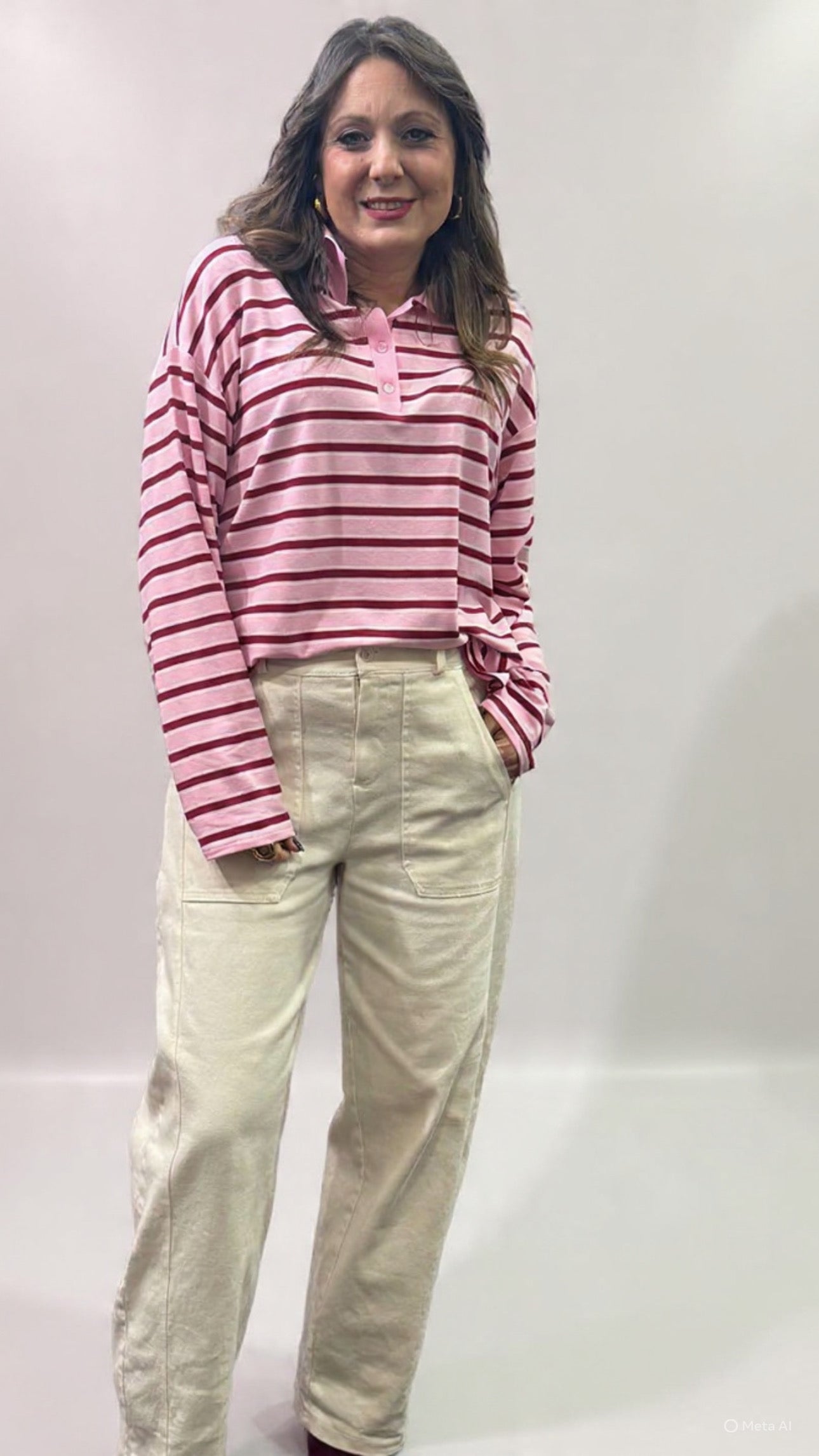 Pantalone barrell bianco