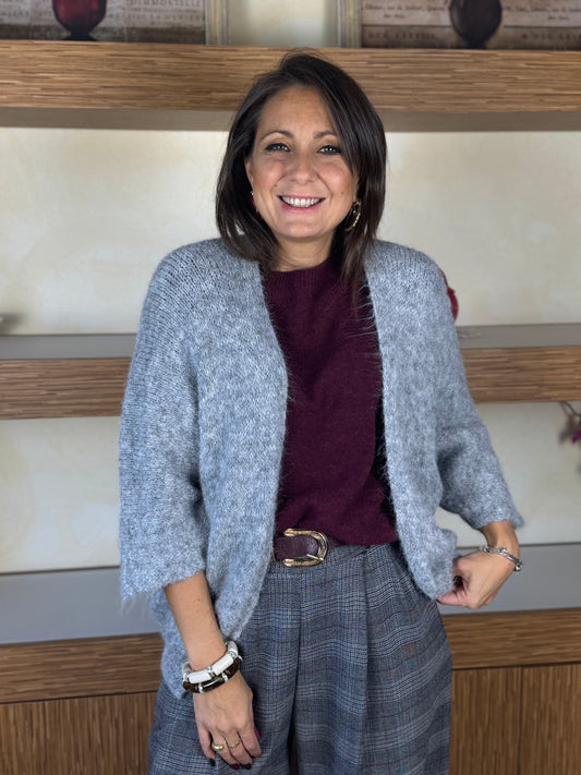 Cardigan pelosetto grigio