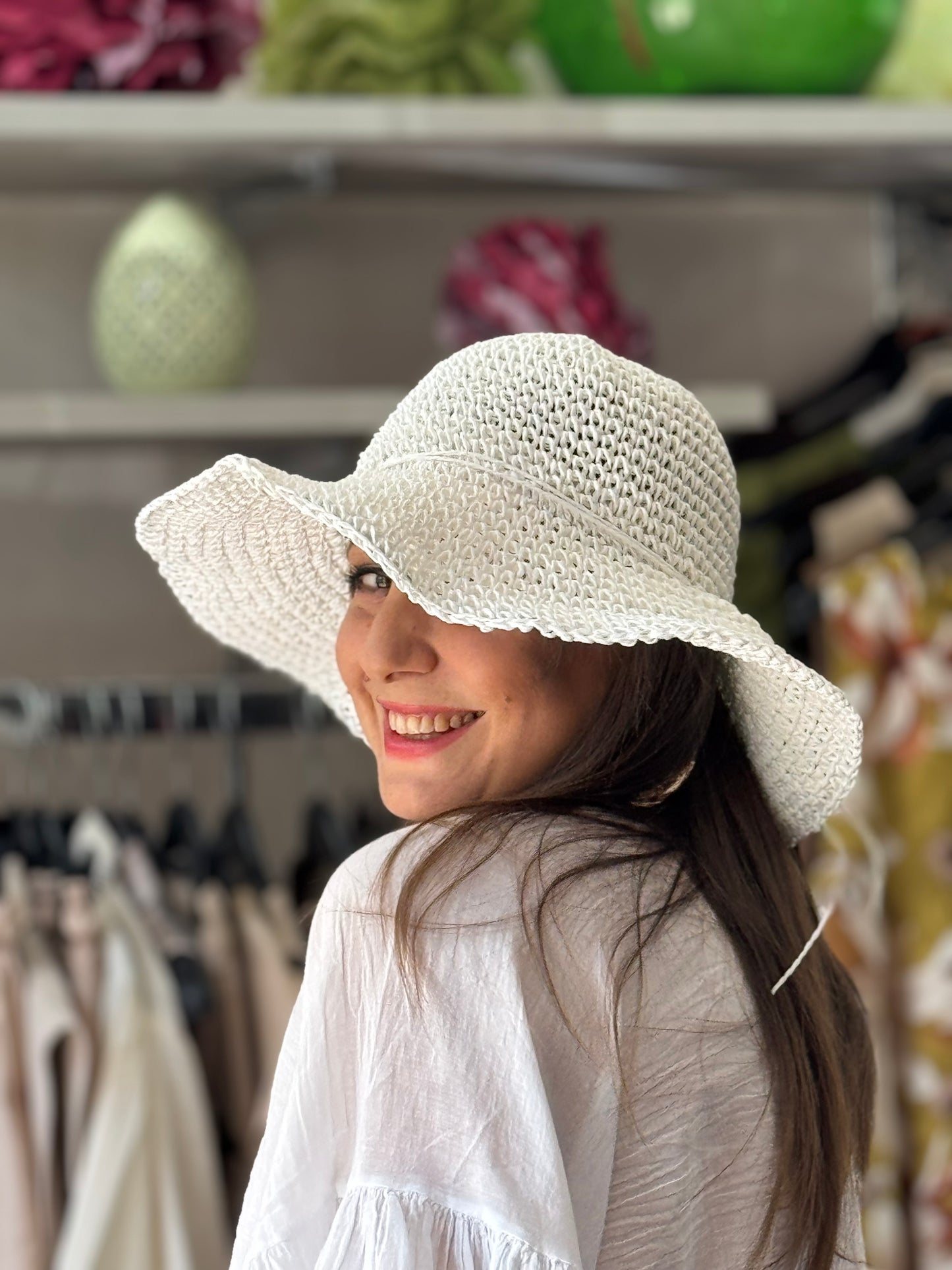 Cappello bianco paglia