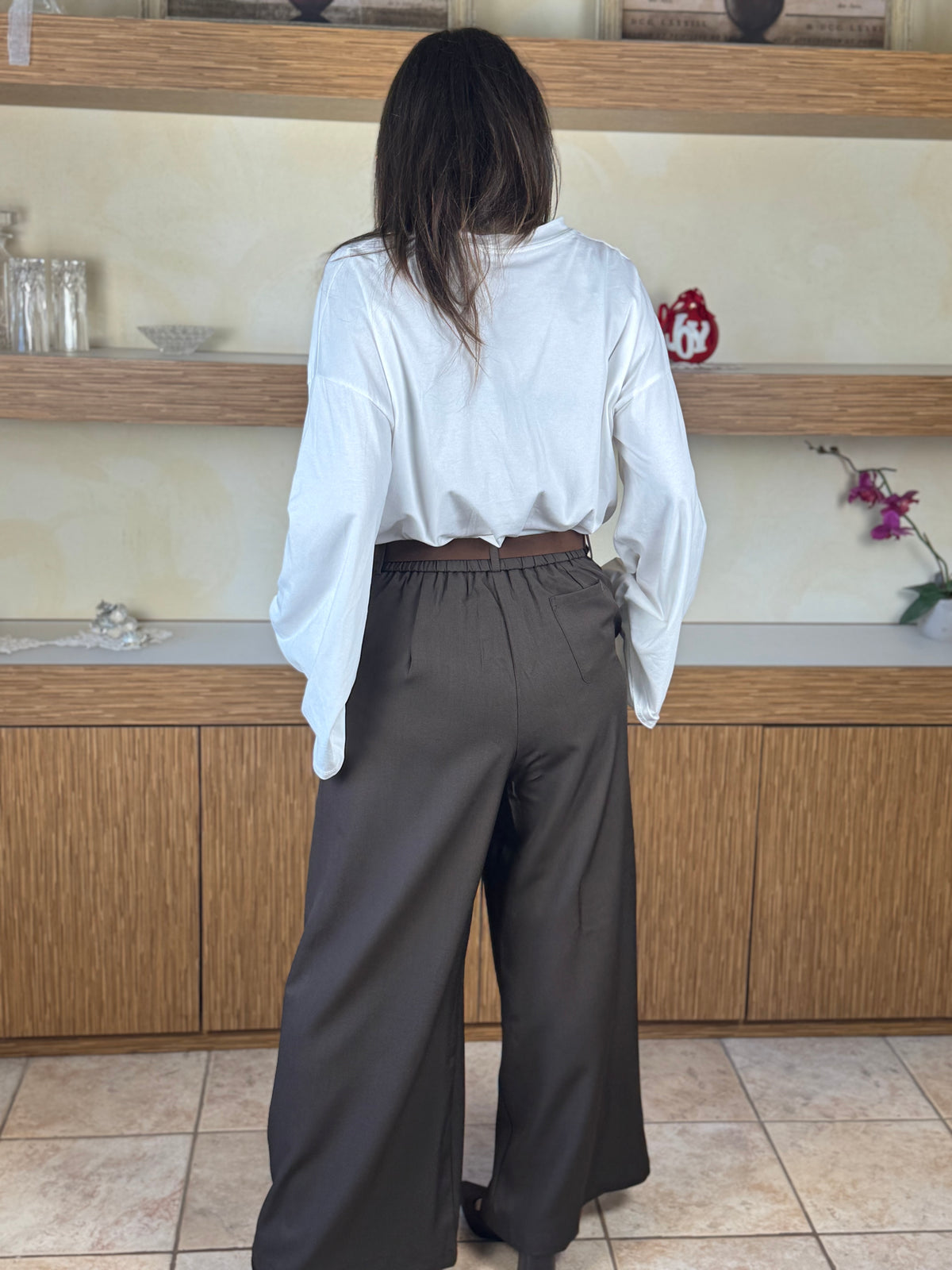 Pantalone marrone pince