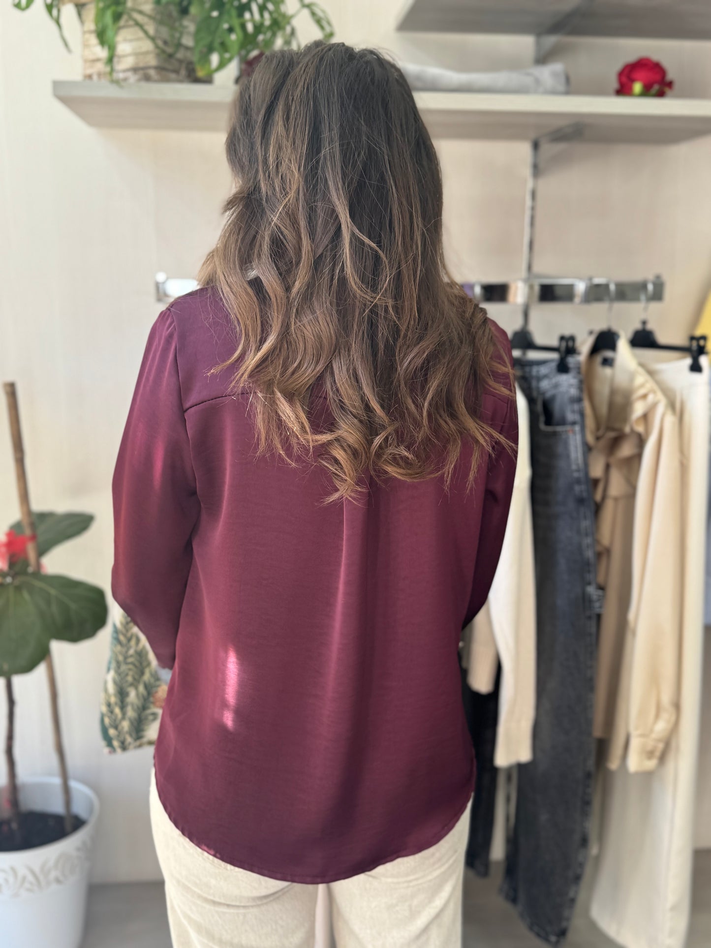 Camicia basic bordeaux