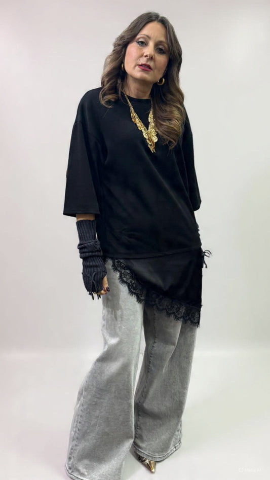 T-shirt lingerie nero