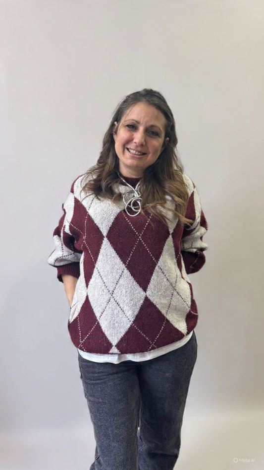 Maglioncino Rombi bordeaux