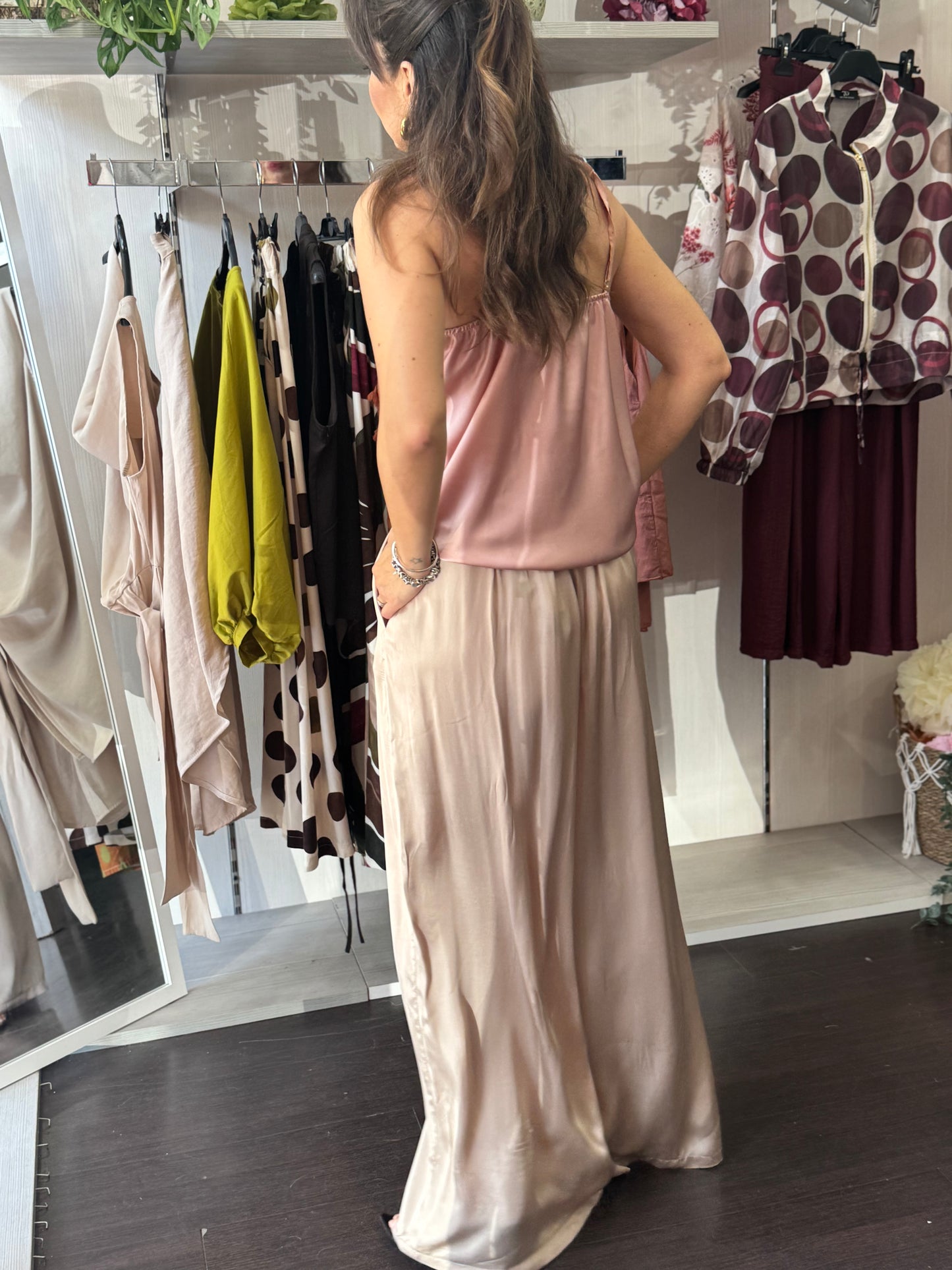 Pantalone avorio coulisse