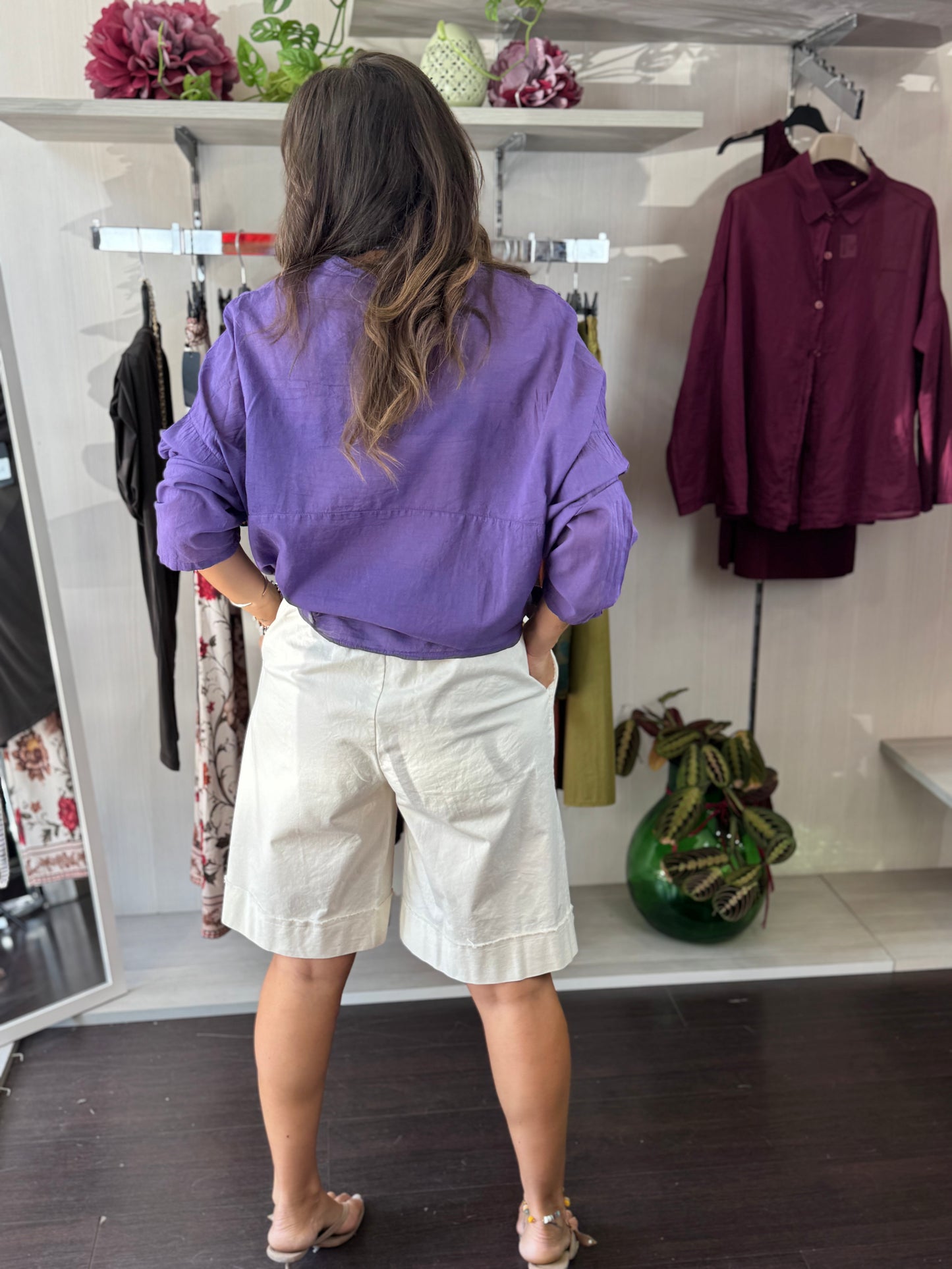 Camicia viola mussola