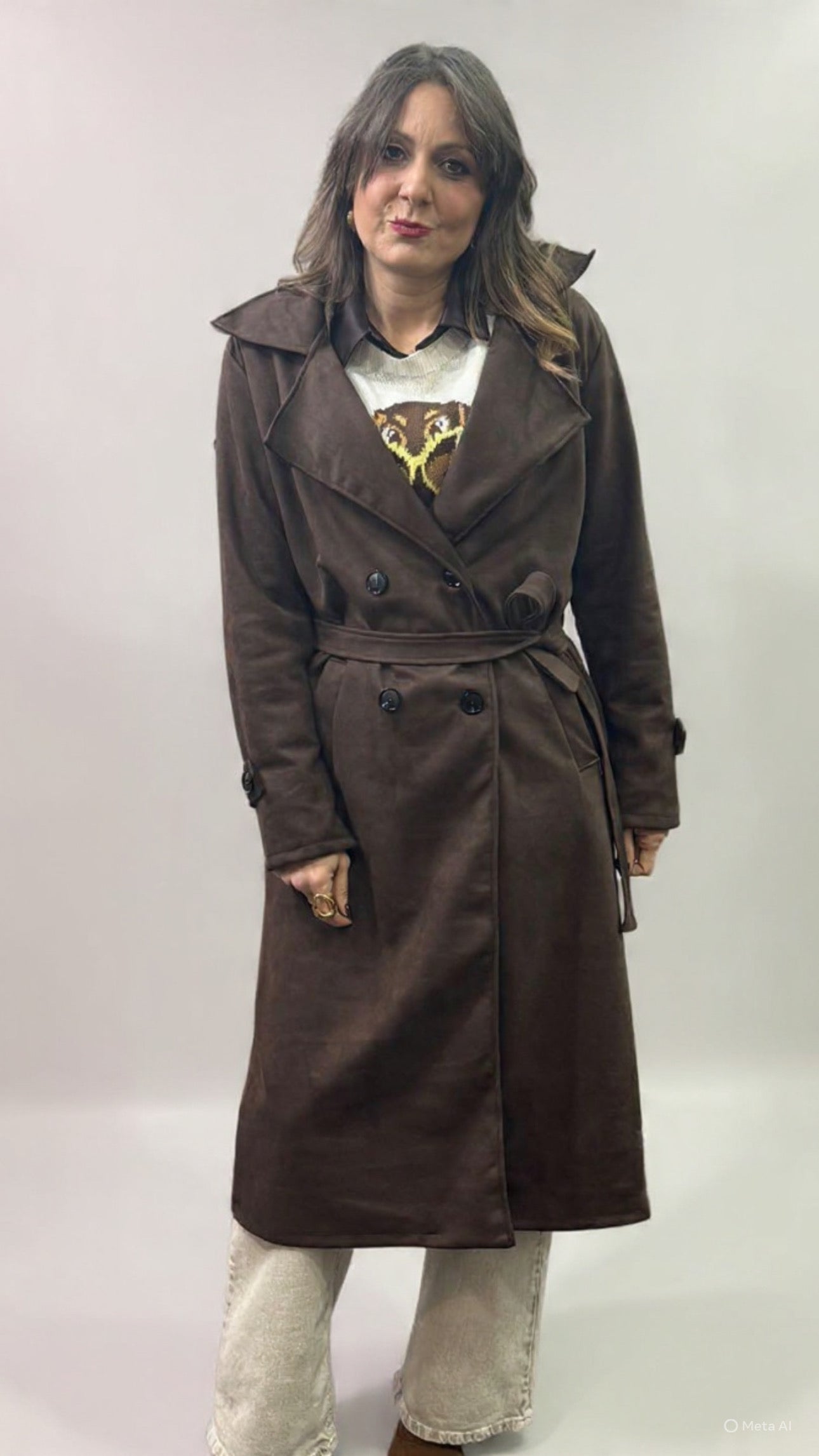 Trench sued cioccolato