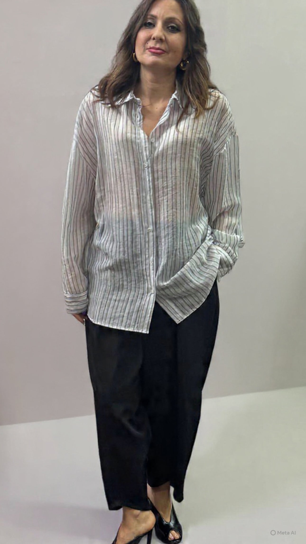 Camicia righe bottoncino dietro