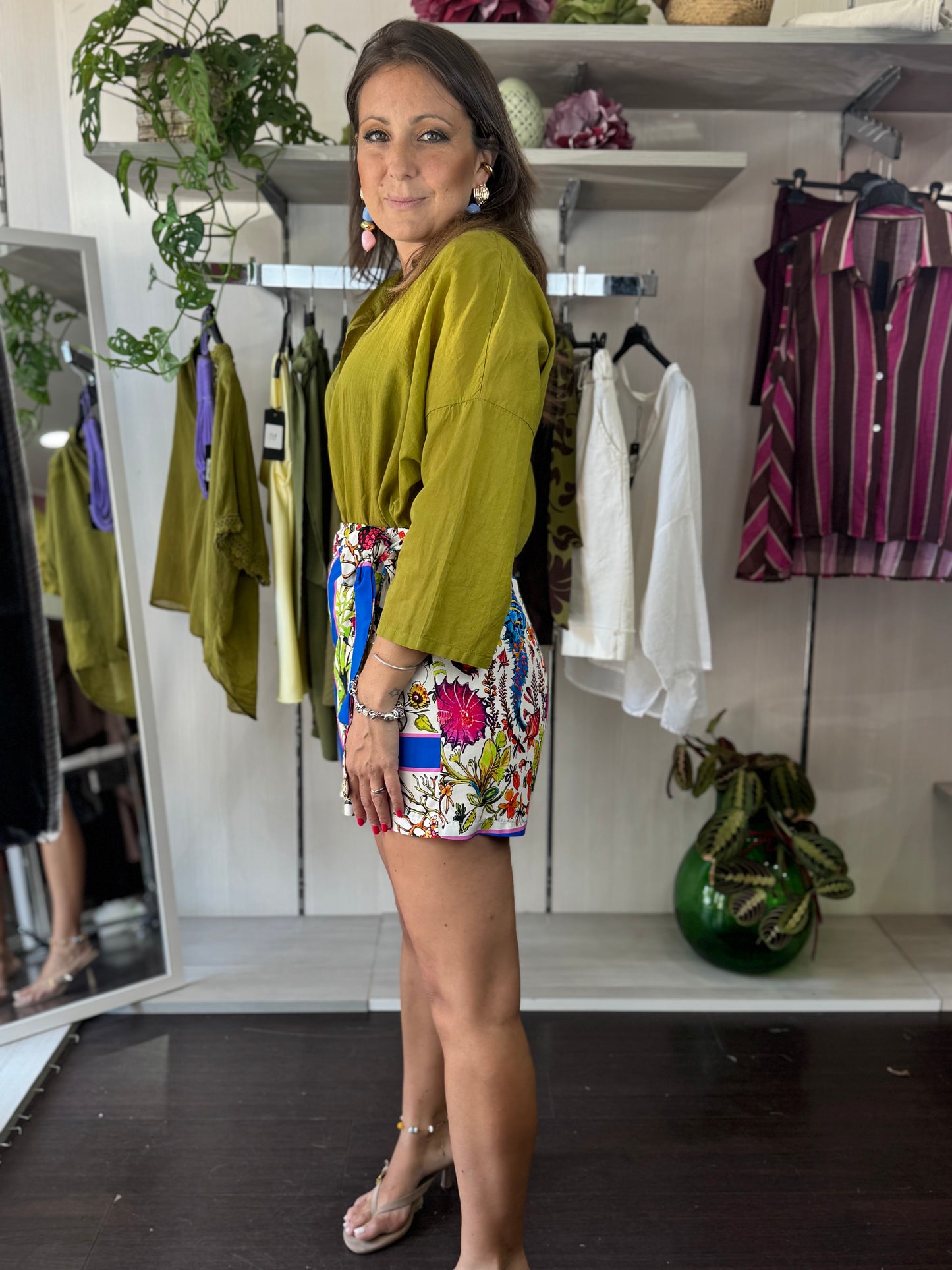 Camicia mussola verde