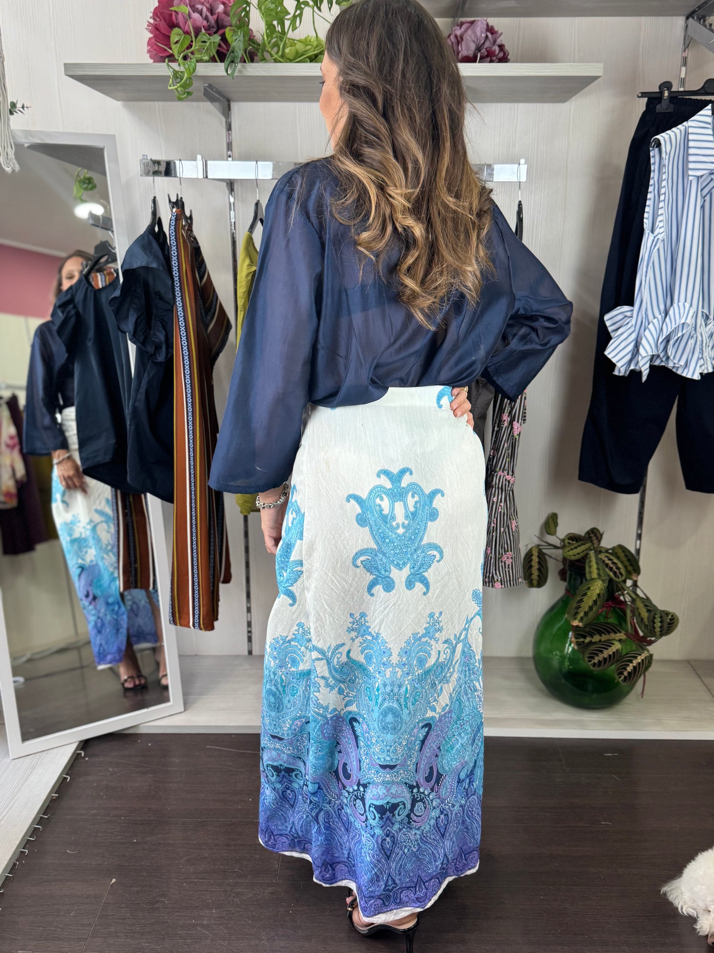 Camicia tencel blu