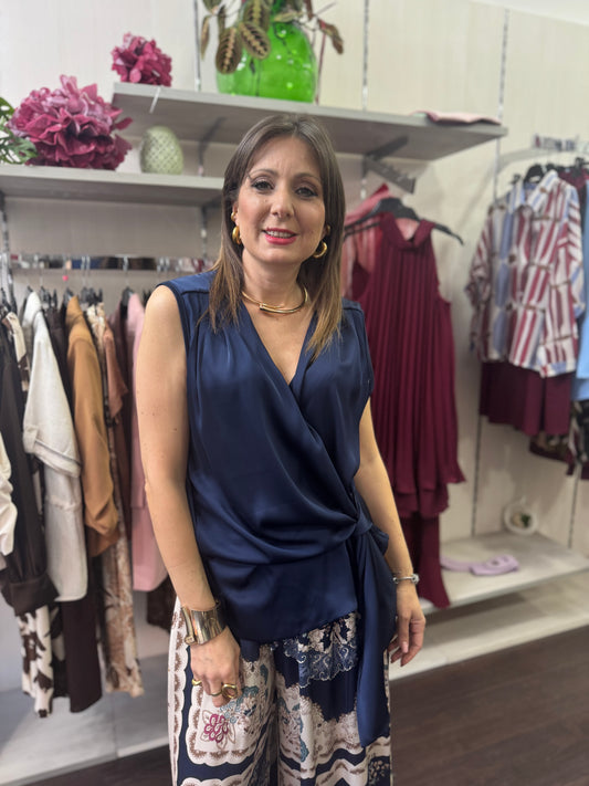 Top asola blu