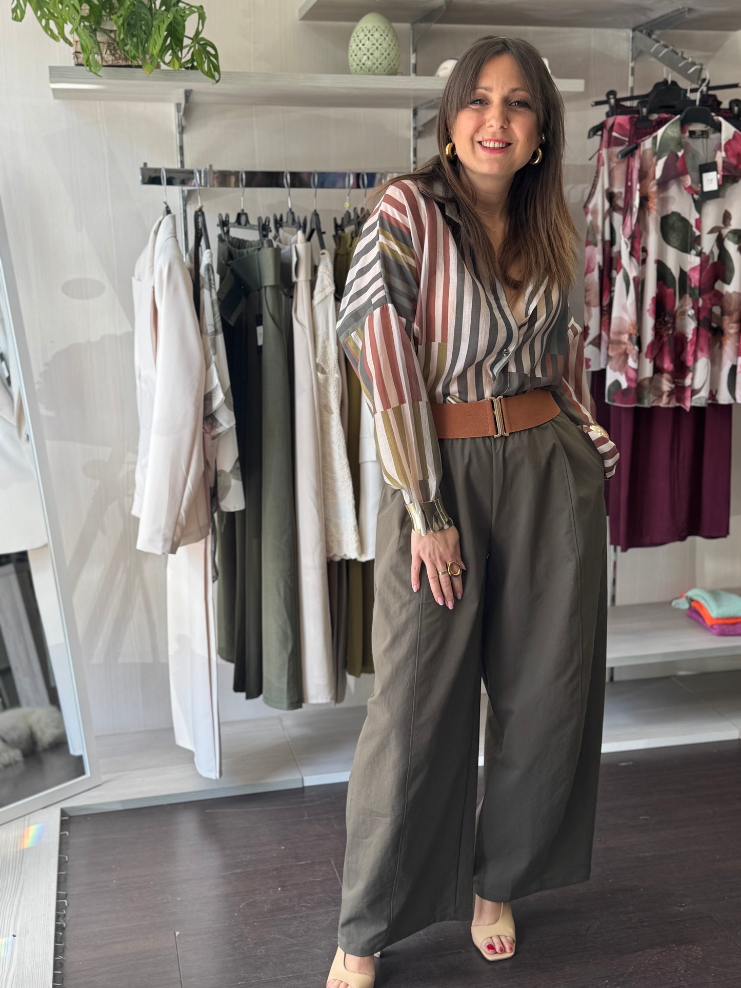 Camicia righe verdi