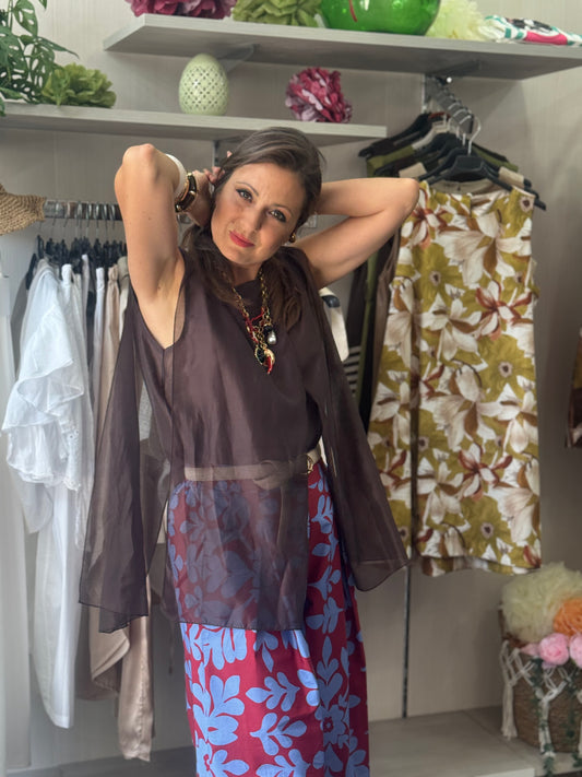 Blusa con davantino velato