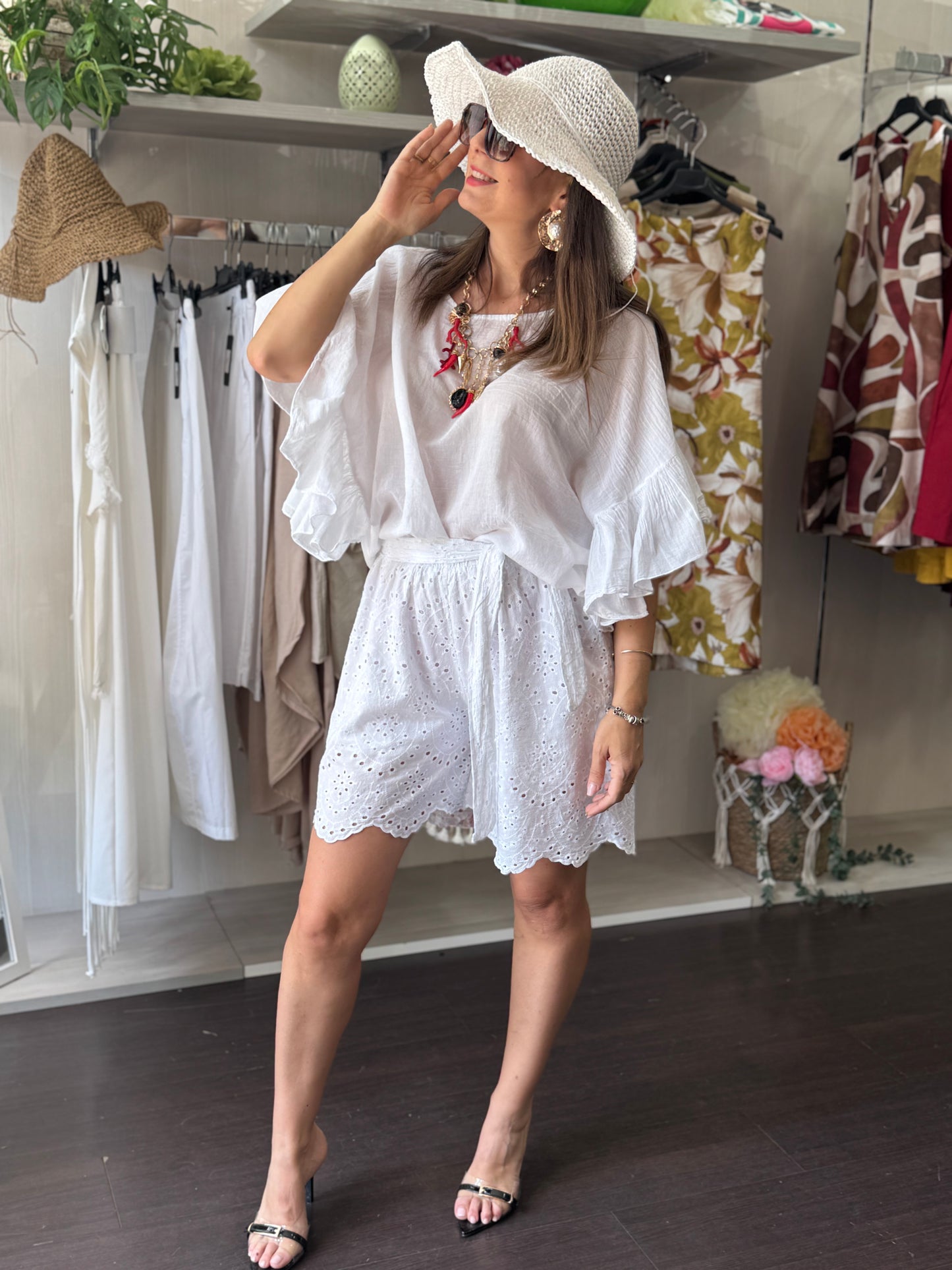 Blusa bianca in mussola