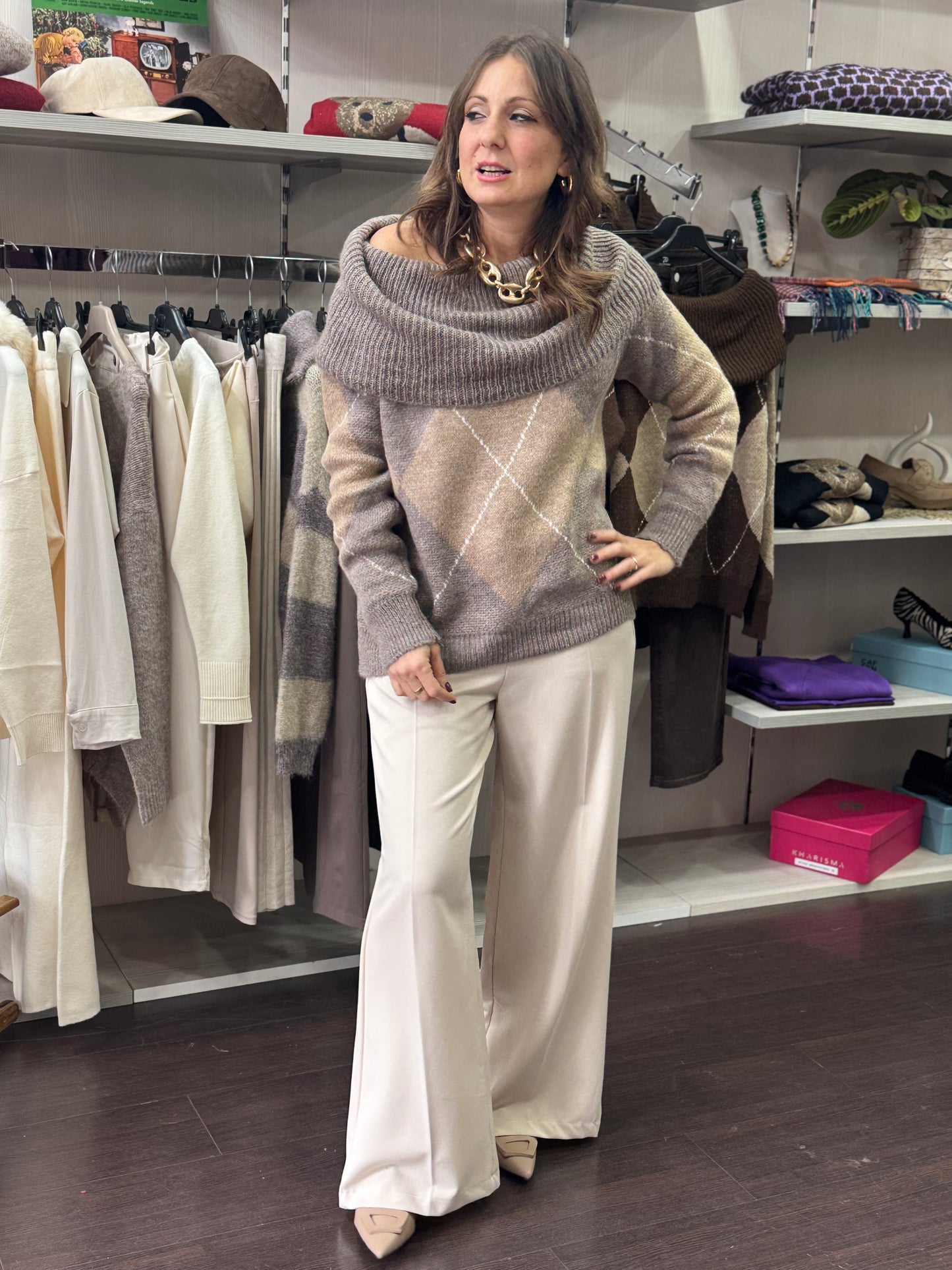 Maglioncino Venezuela tortora