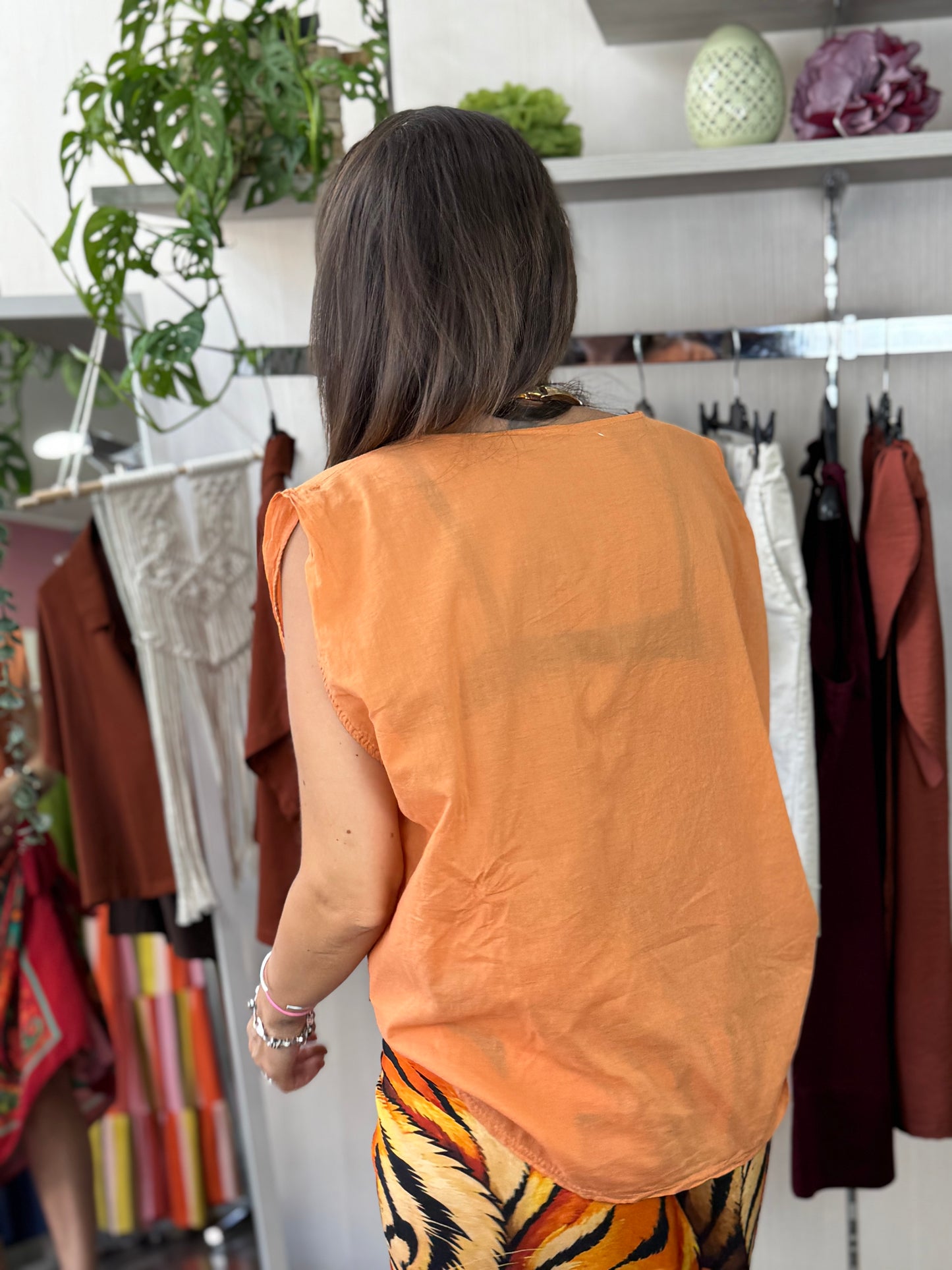 Blusa arancio mussola