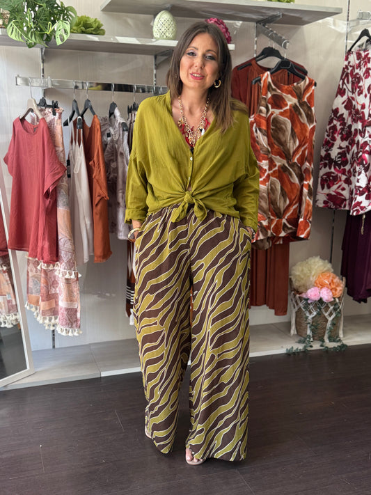 Pantalone olio marrone