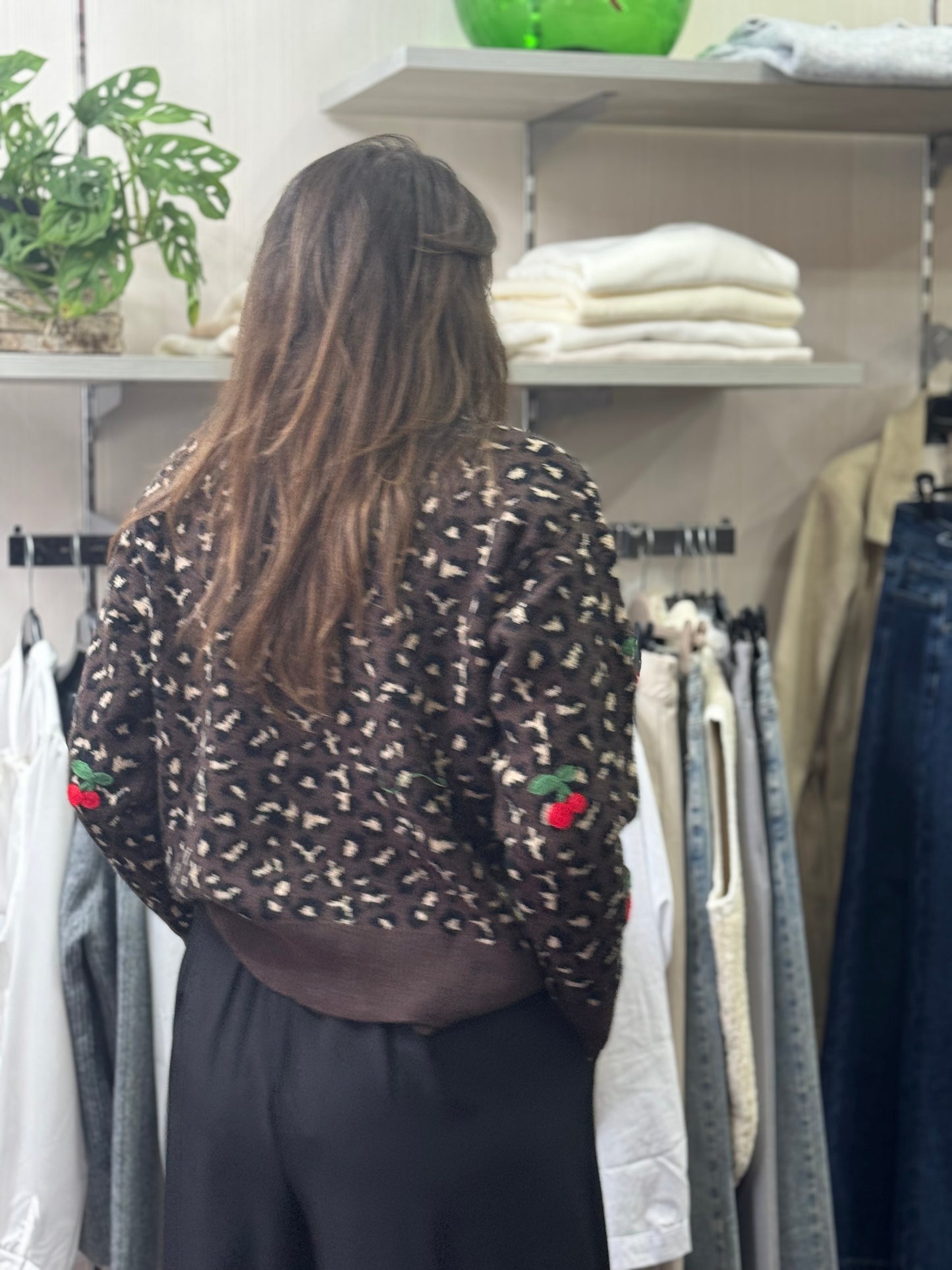 Maglioncino animalier ciliegie moro