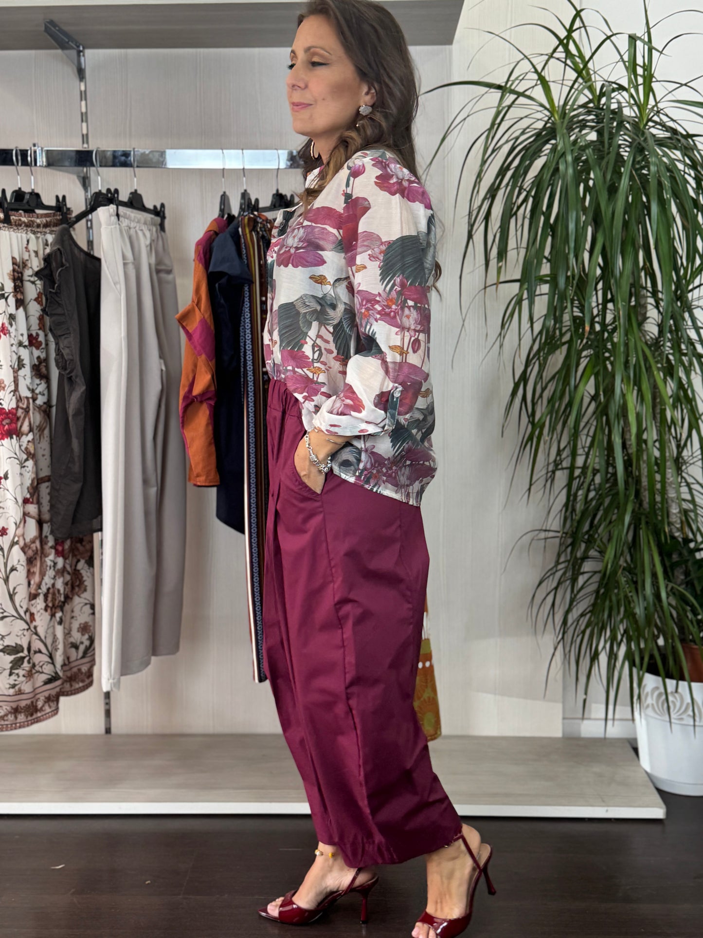 Pantalone bordeaux baloon