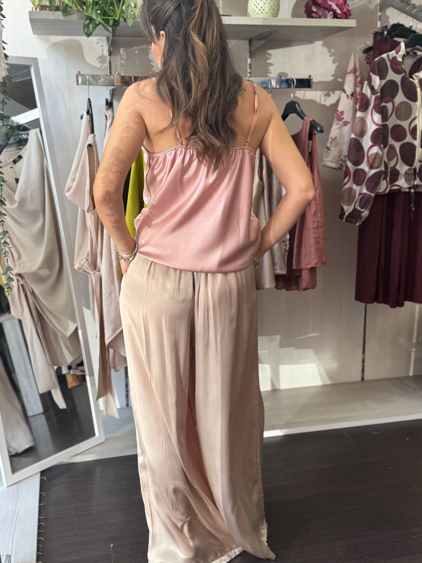 Pantalone avorio coulisse