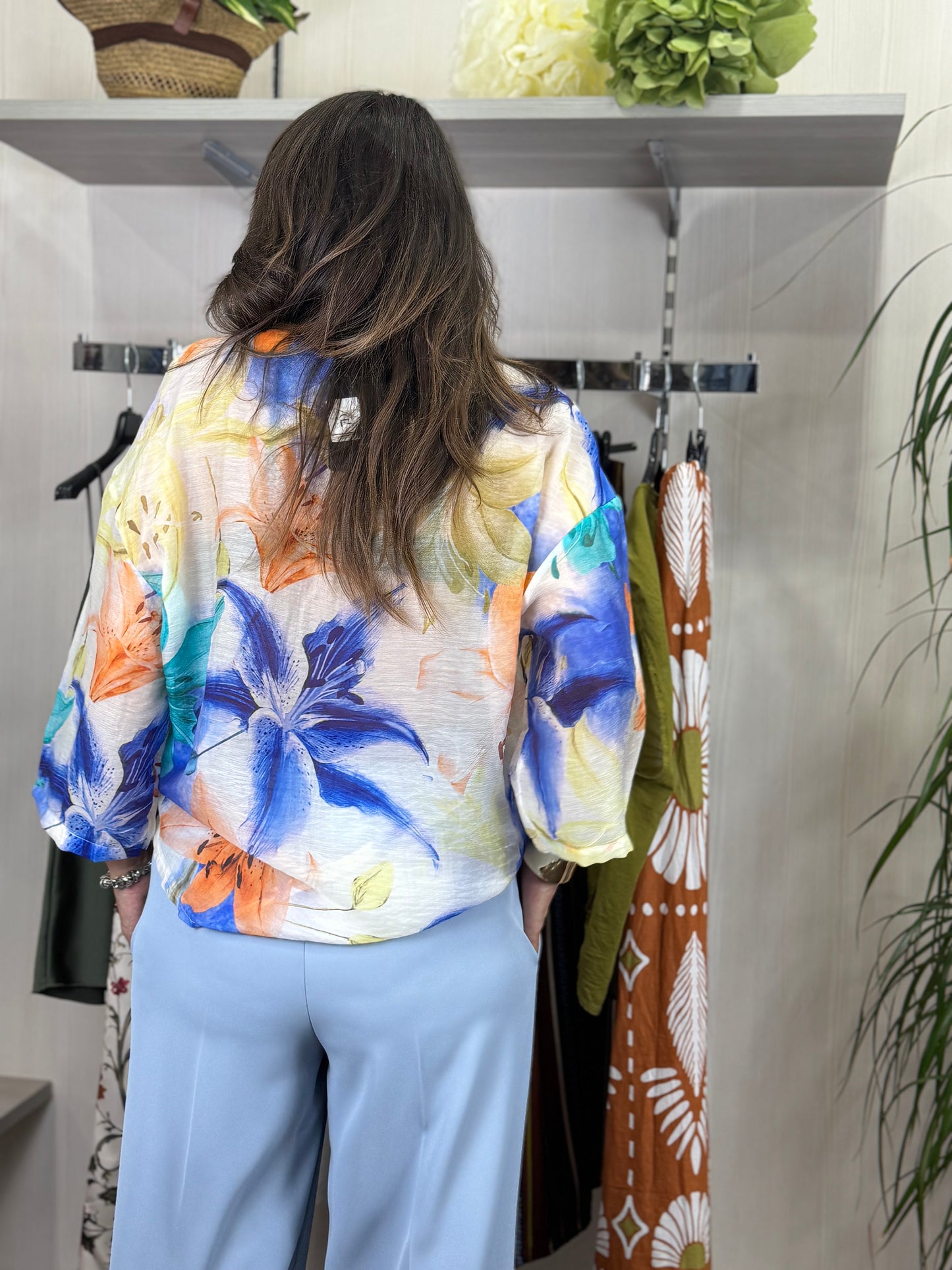 Camicia dipinto azzurro