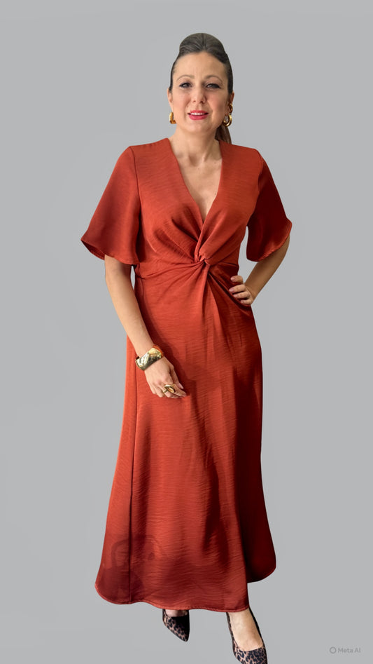 Abito satin ruggine