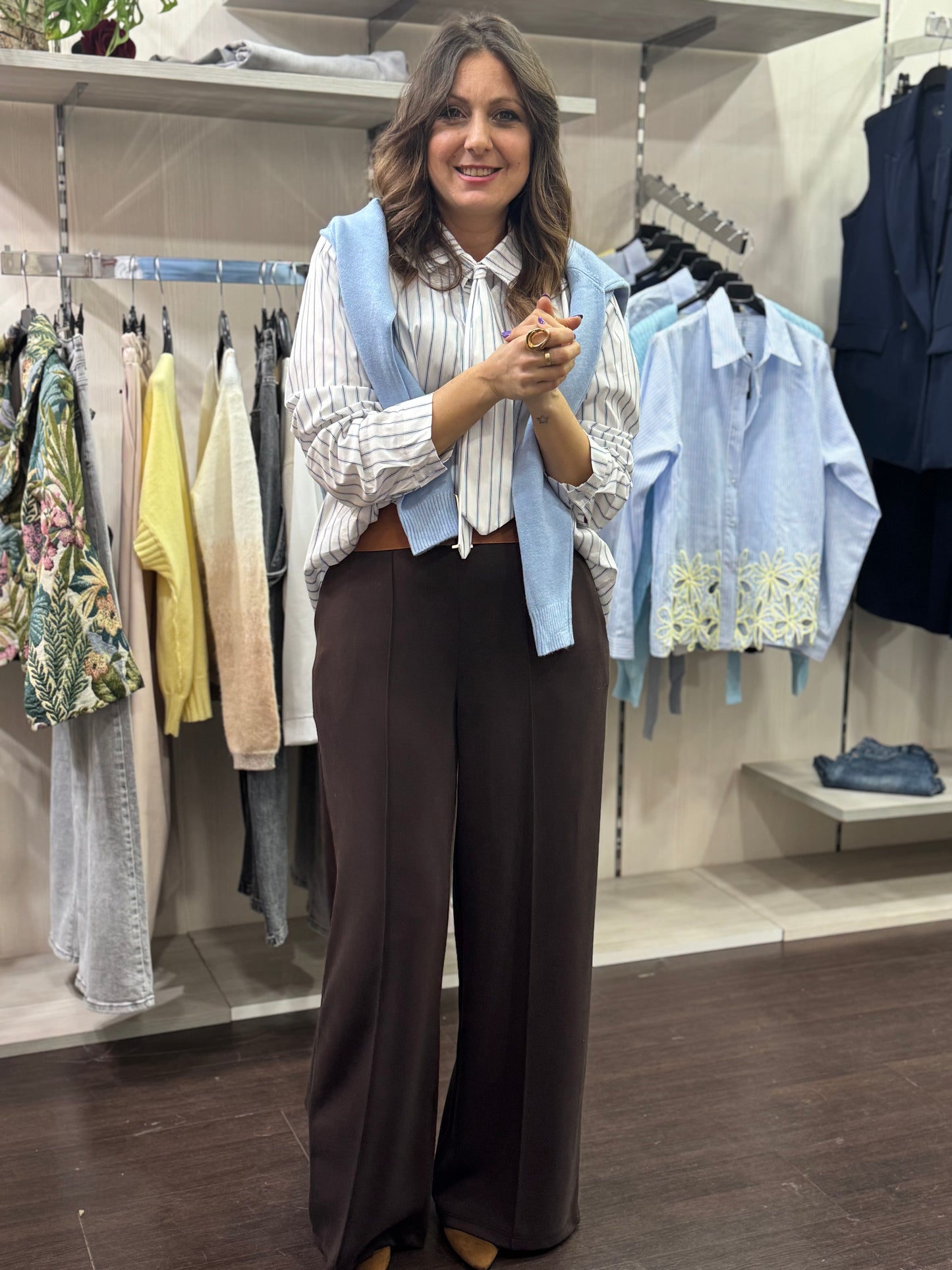 Pantalone cioccolato viscosa