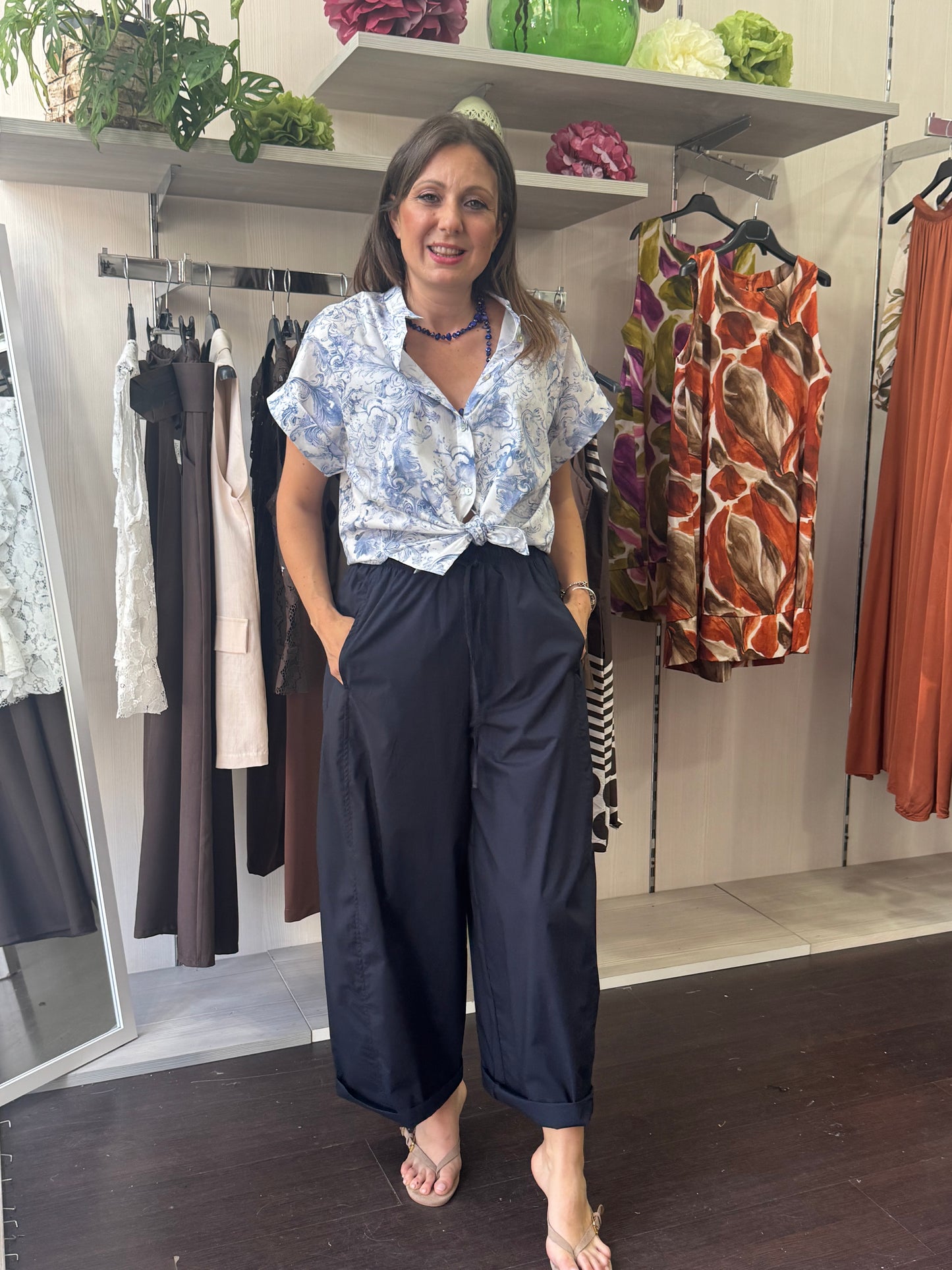 Camicia fantasia blu