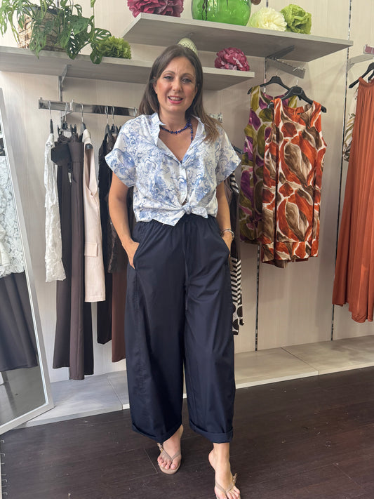 Camicia fantasia blu