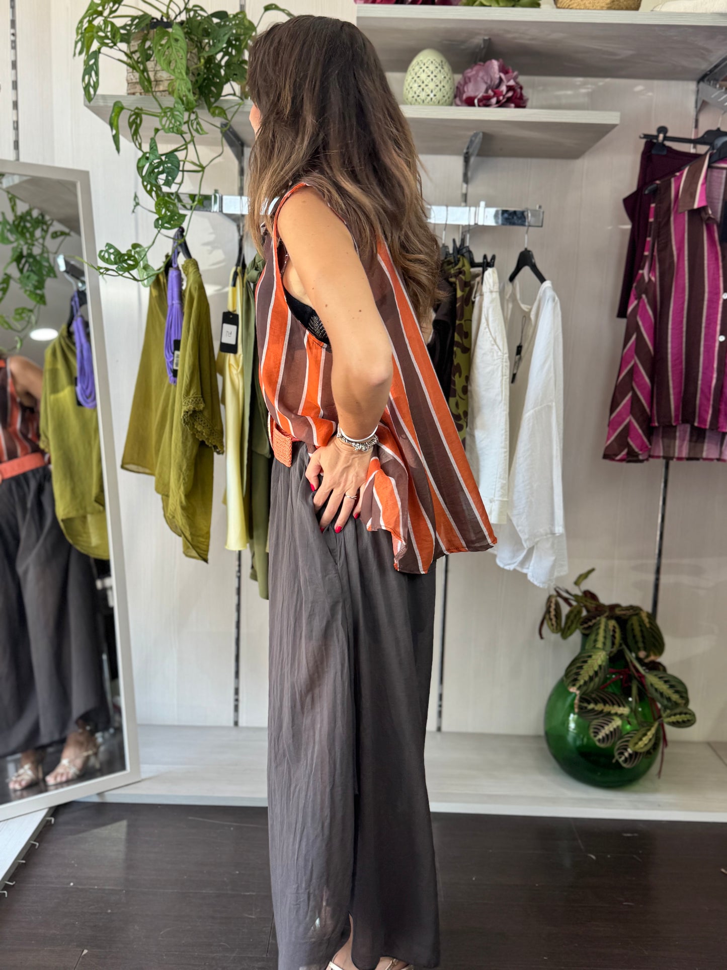 Pantalone mussola cioccolato