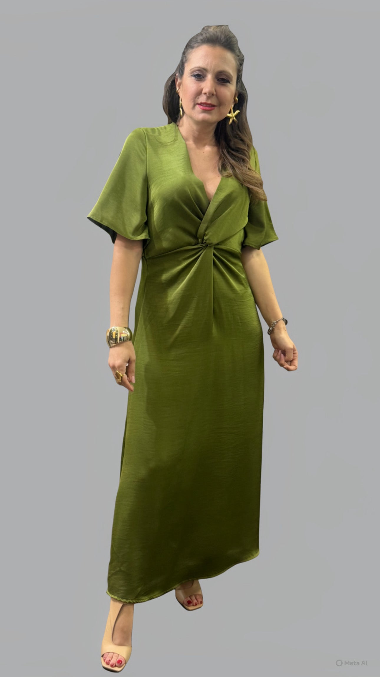 Abito satin verde