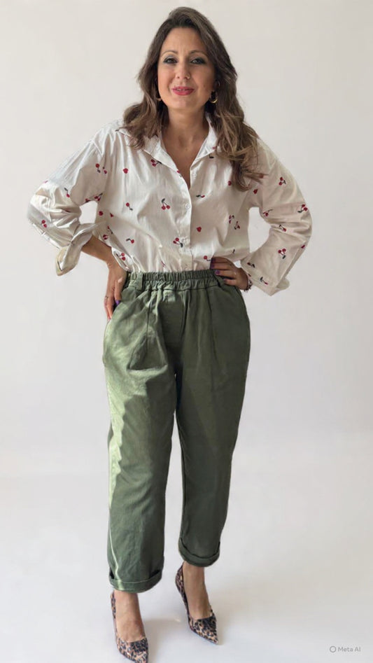 Pantalone verde cotone