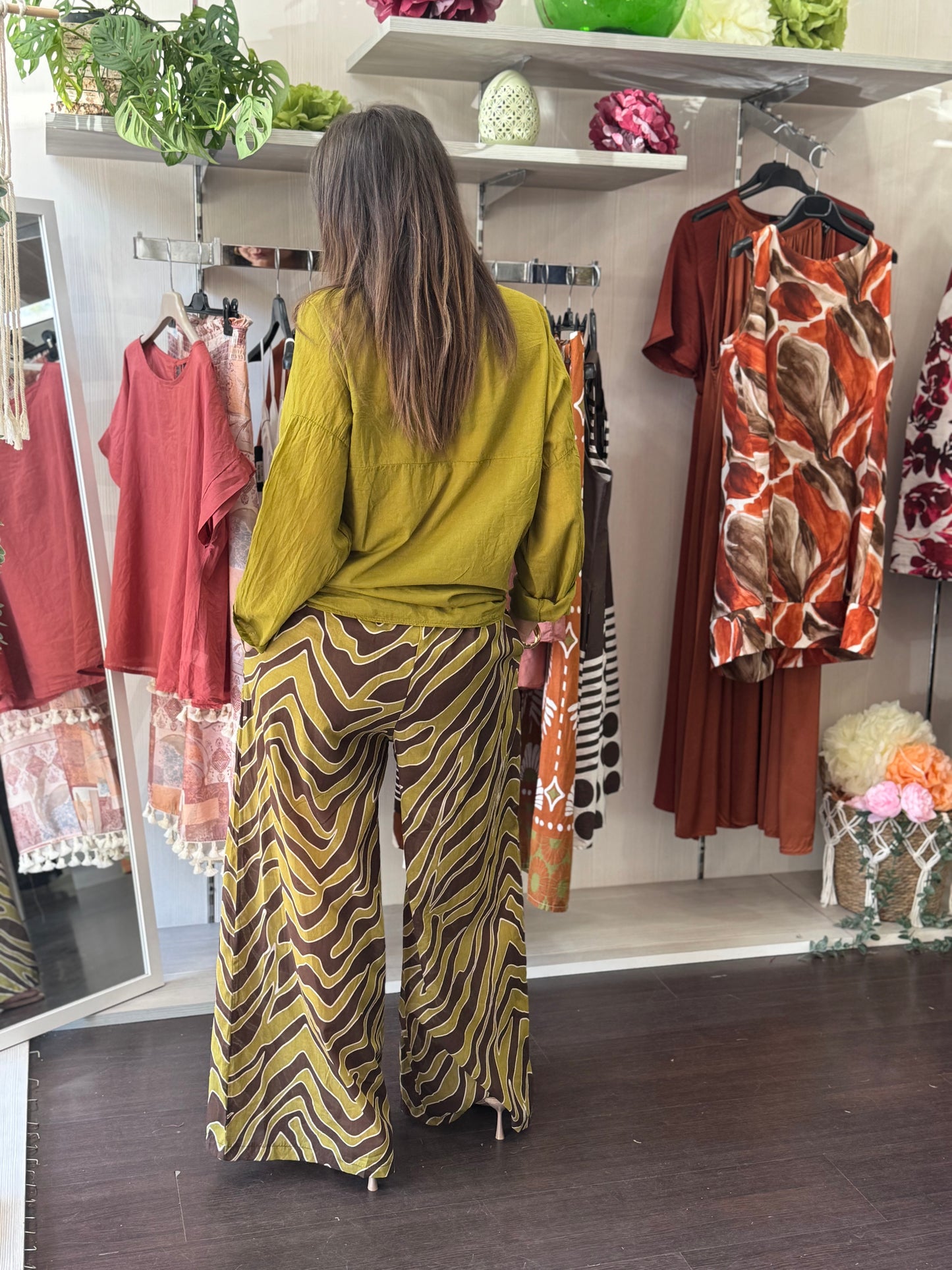 Pantalone olio marrone