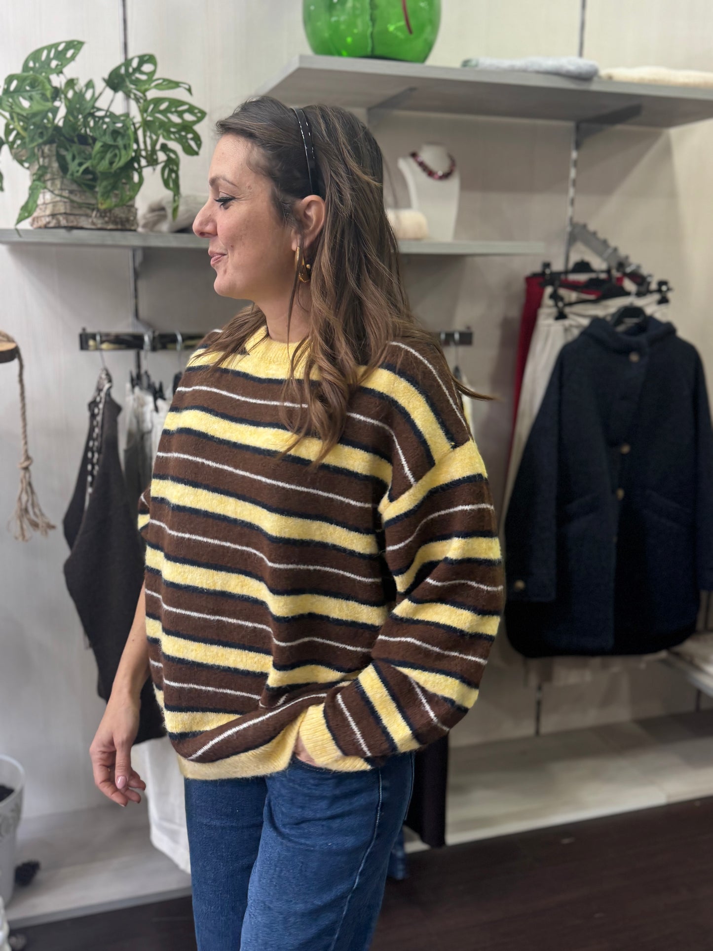 Maglioncino righe cioccolato