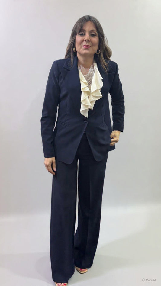 Tailleur palazzo blu