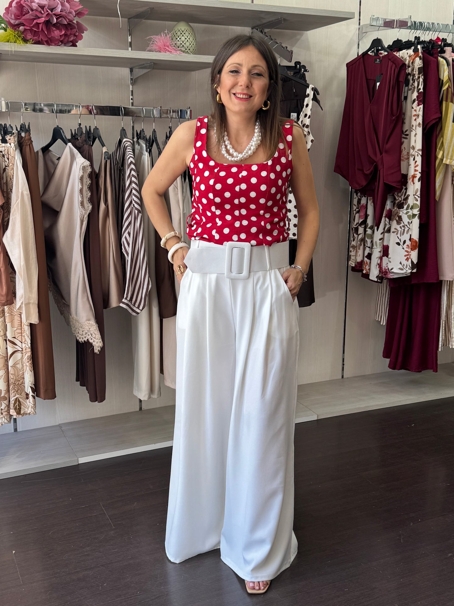 Blusa pois scollo quadrato