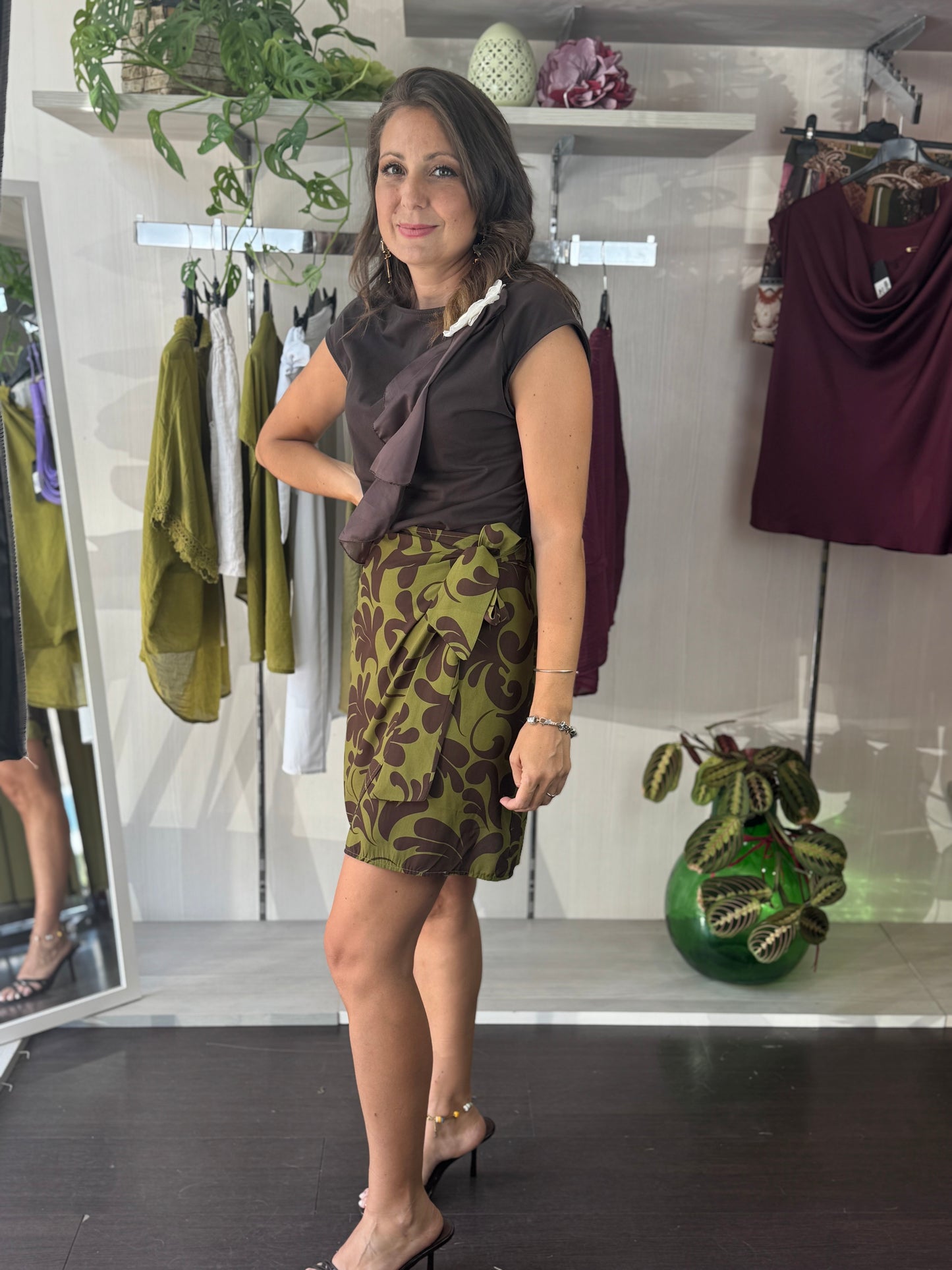 Gonna portafoglio Midi verde